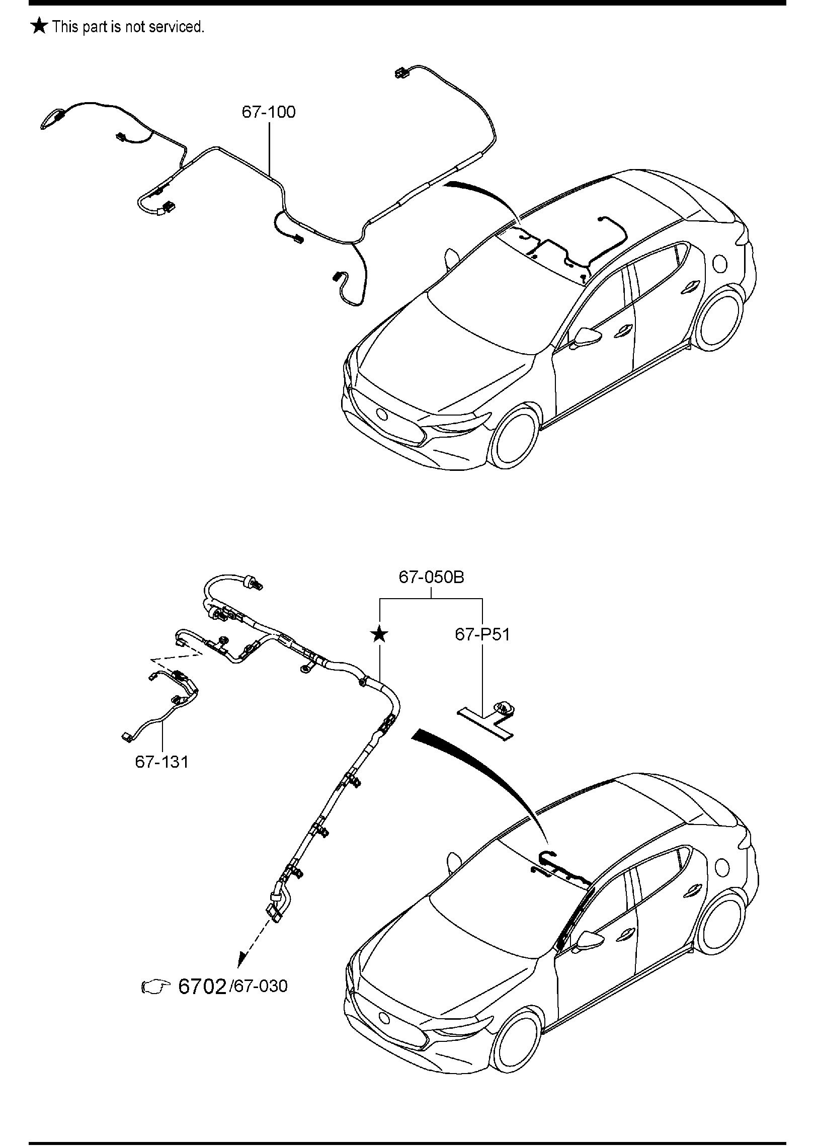 Diagram FRONT & REAR WIRING HARNESSES (MEXICO)(5-DOOR) for your 2020 Mazda CX-30  Premium 