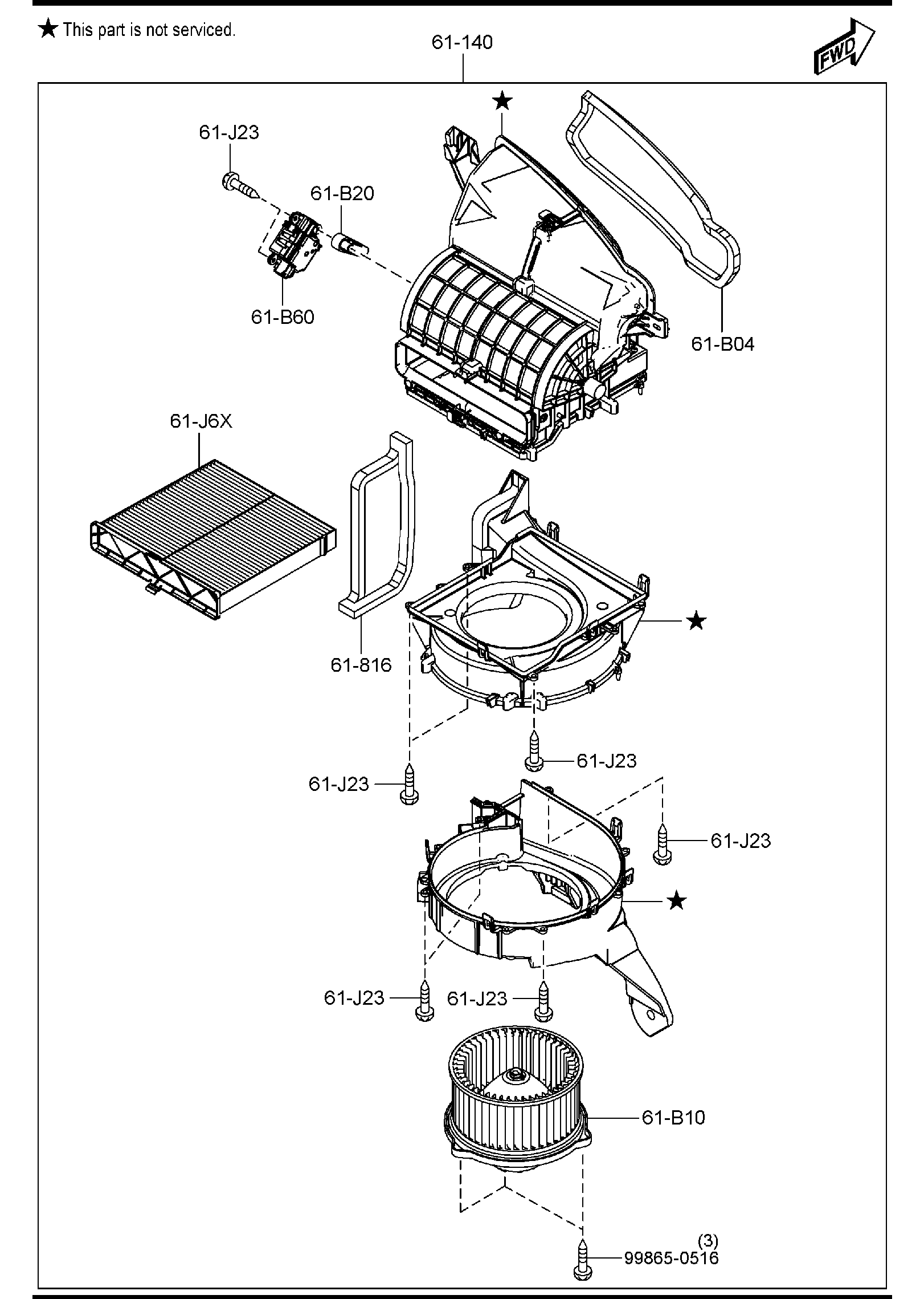 Diagram HEATER BLOWERS for your Mazda