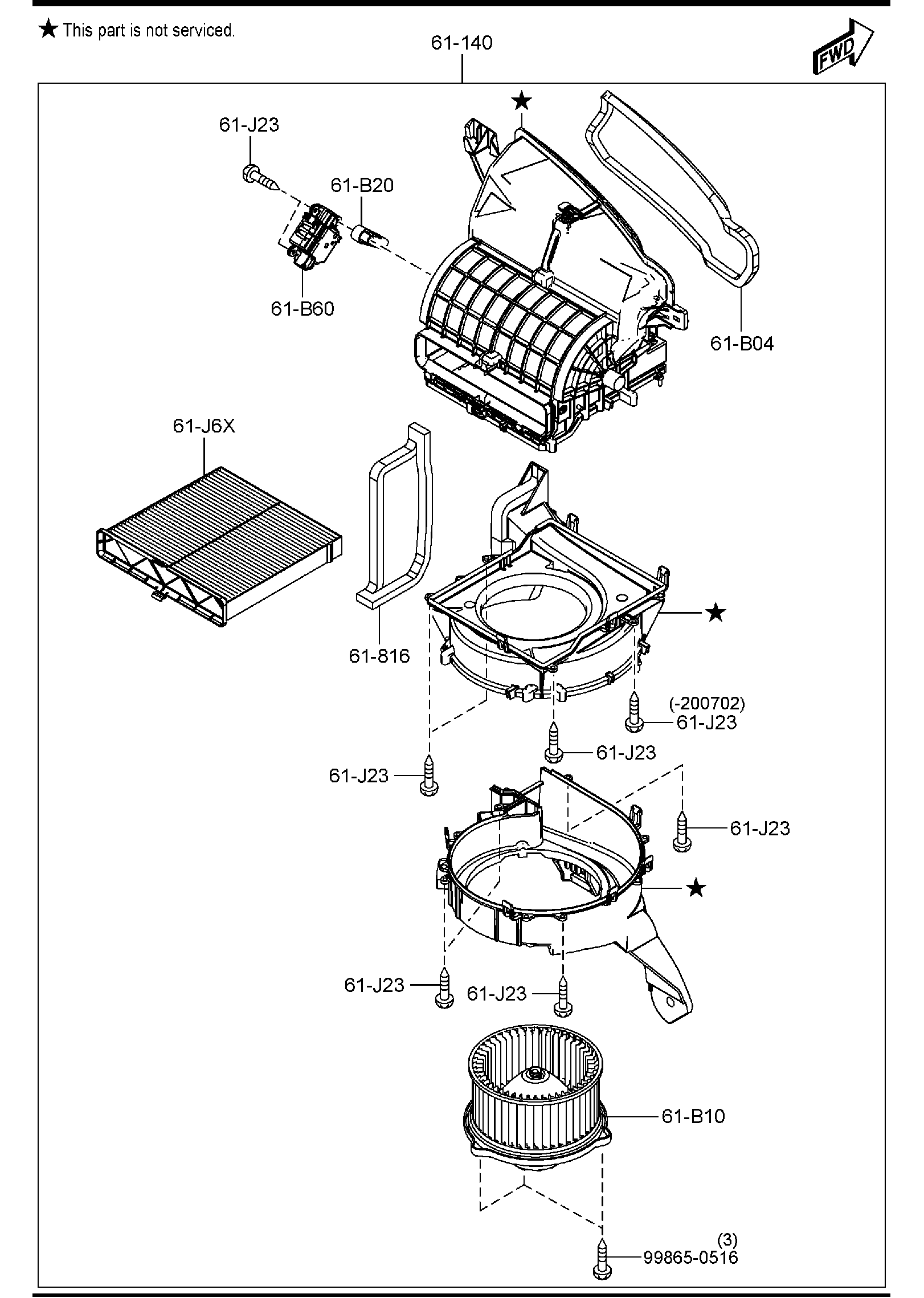 Diagram HEATER BLOWERS for your Mazda