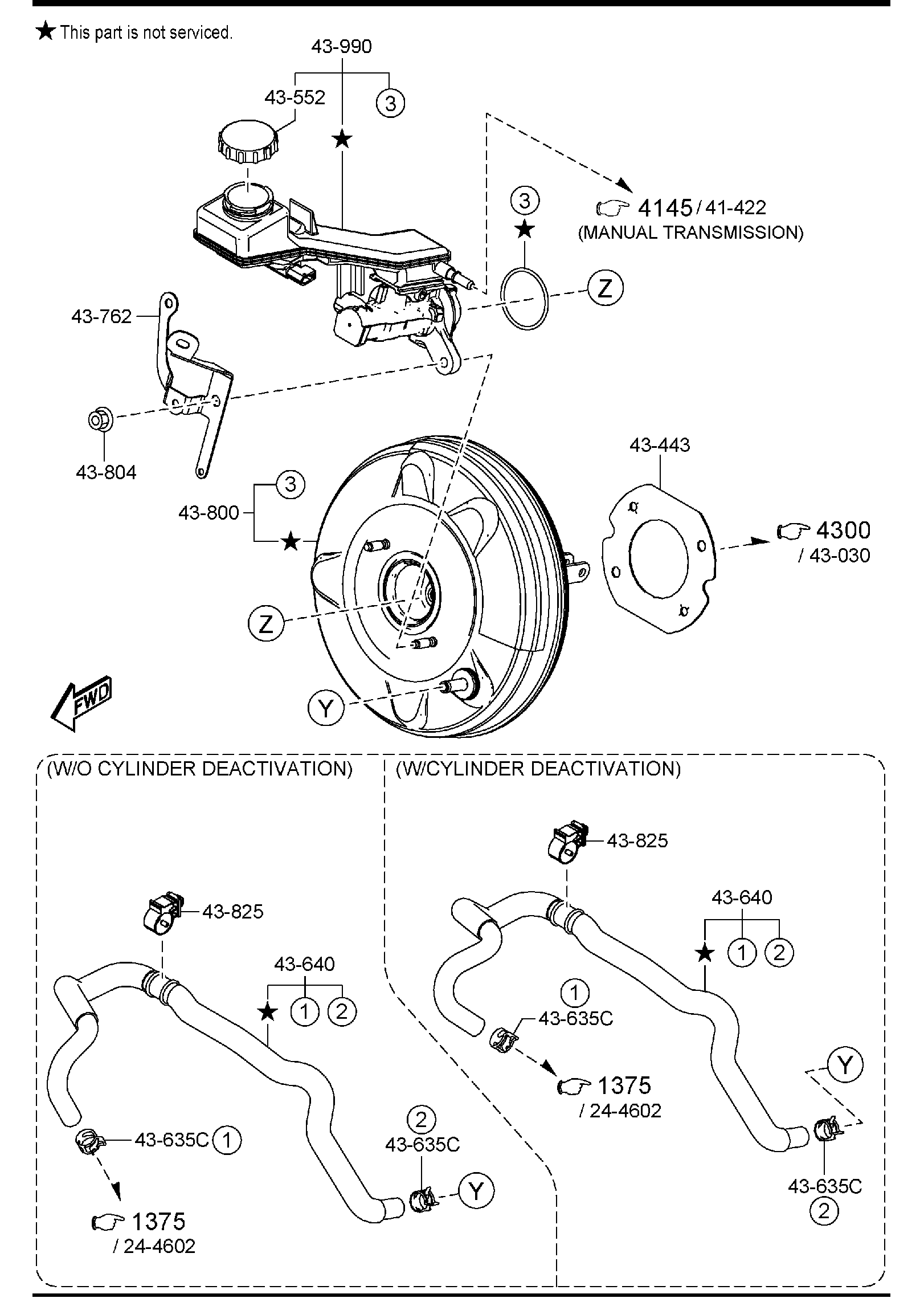 Diagram BRAKE MASTER CYLINDER & POWER BRAKE for your 2015 Mazda Mazda3  HATCHBACK ITR (VIN Begins: JM1) 