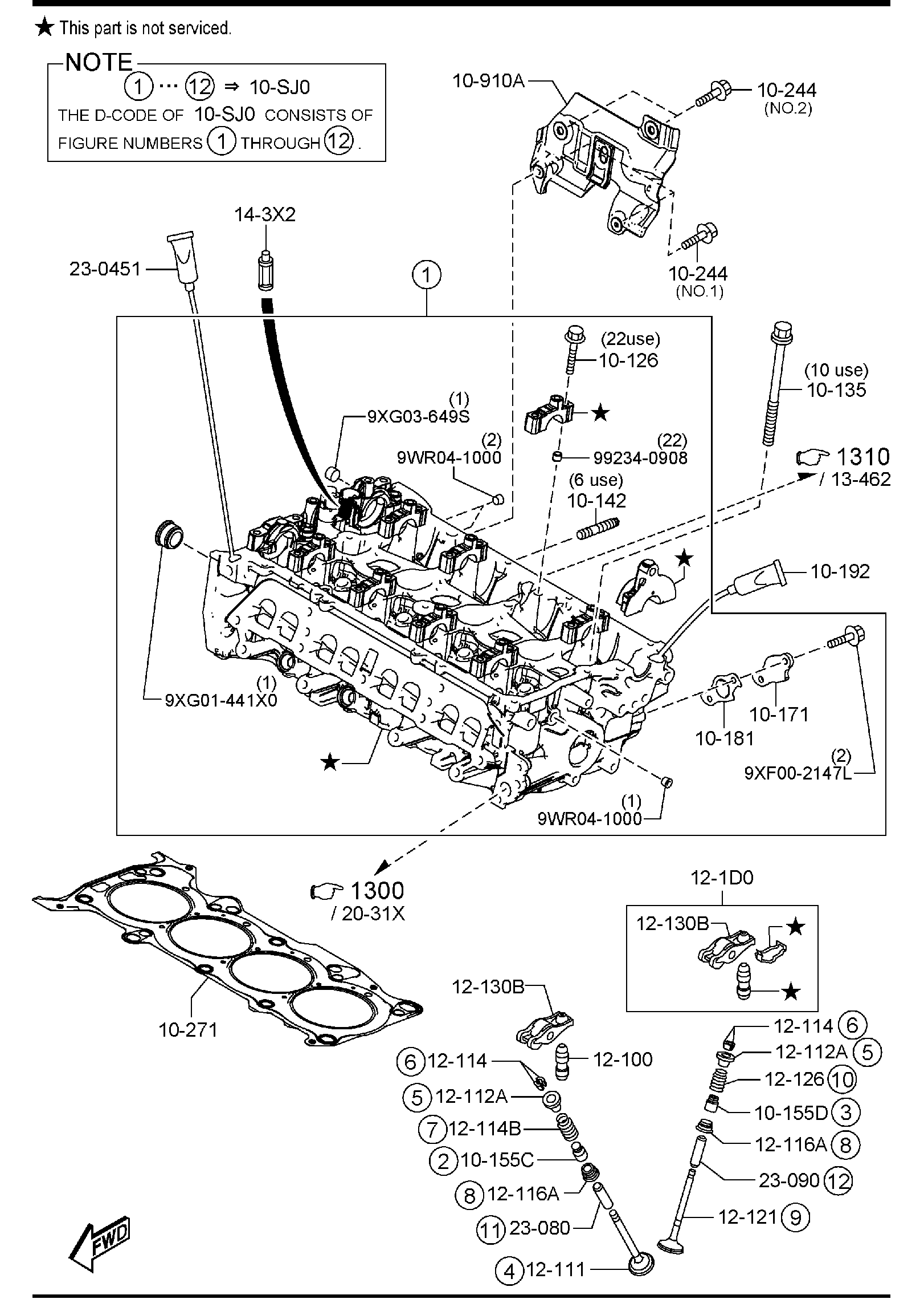 Diagram CYLINDER HEAD & COVER (2500CC)(W/TURBO) for your 2006 Mazda MX-5 Miata  Club 