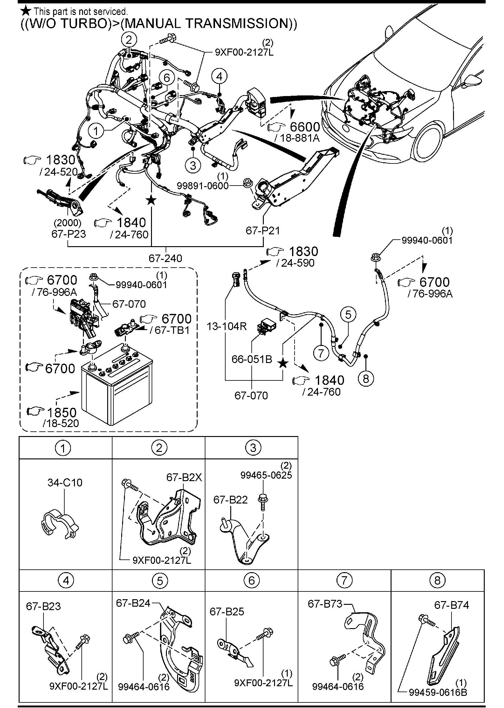 Diagram ENGINE & TRANSMISSION WIRING HARNESSES for your 2017 Mazda Mazda3   