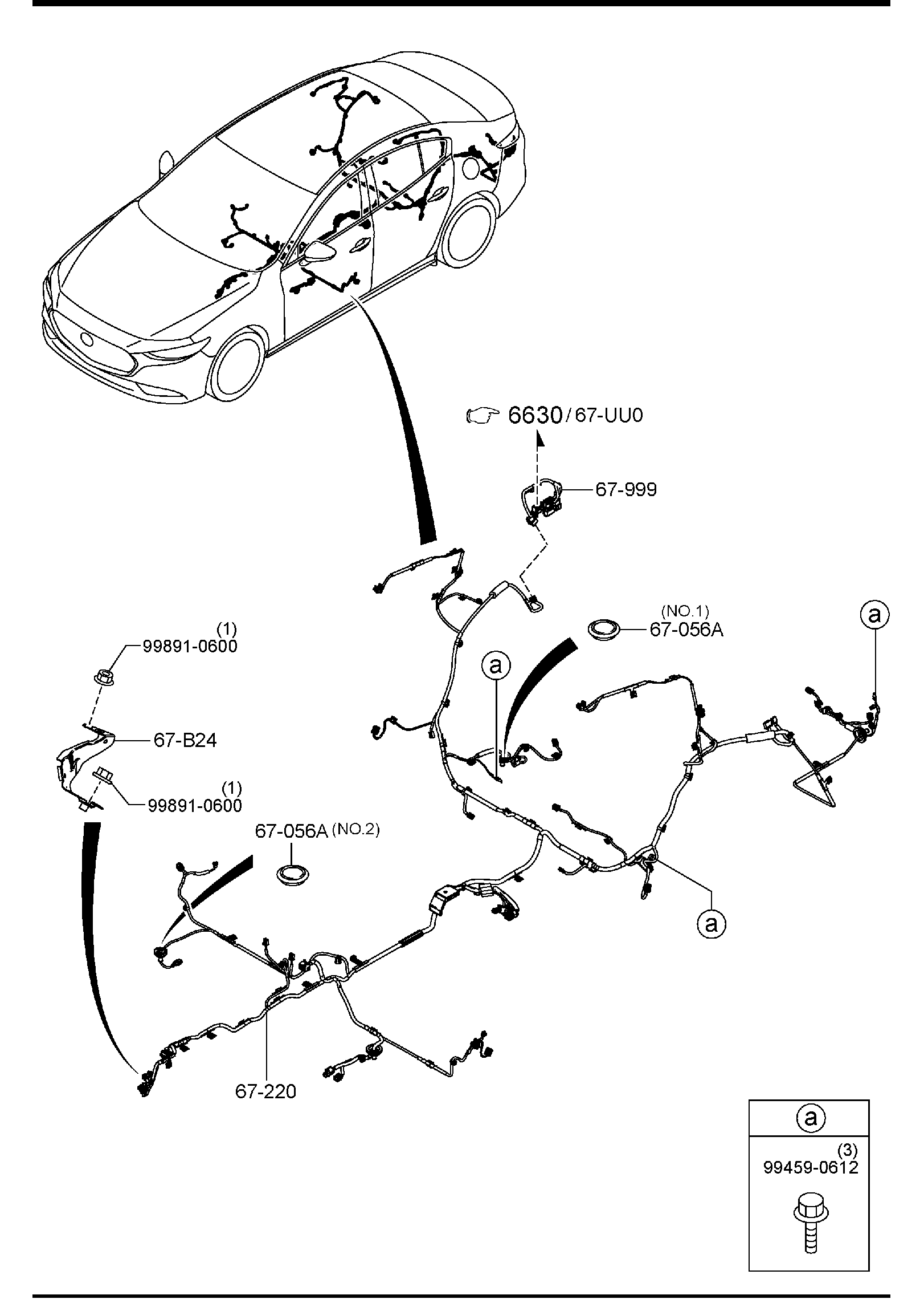 Diagram FRONT & REAR WIRING HARNESSES (MEXICO) for your 2006 Mazda Mazda3   