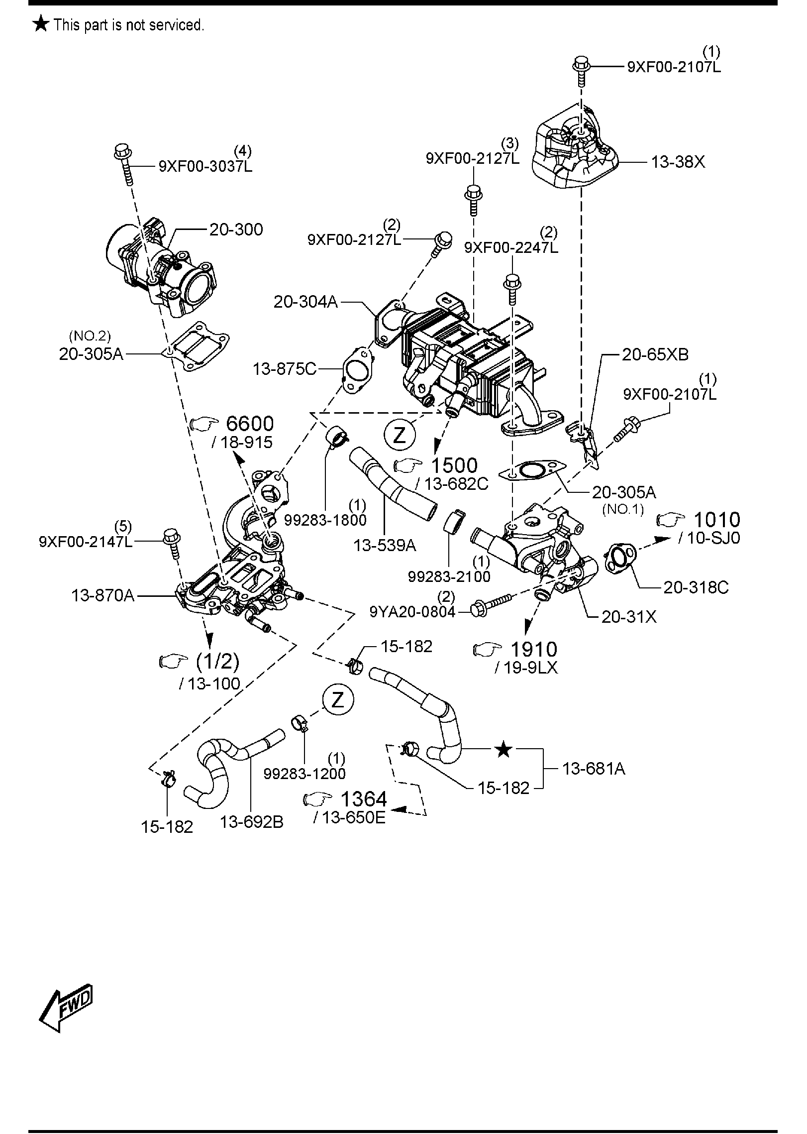 Diagram INLET MANIFOLD (2500CC)(W/TURBO) for your 2005 Mazda B2500   