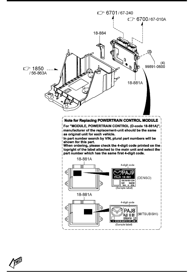 Diagram ENGINE SWITCHES & RELAYS (W/O TURBO) for your Mazda