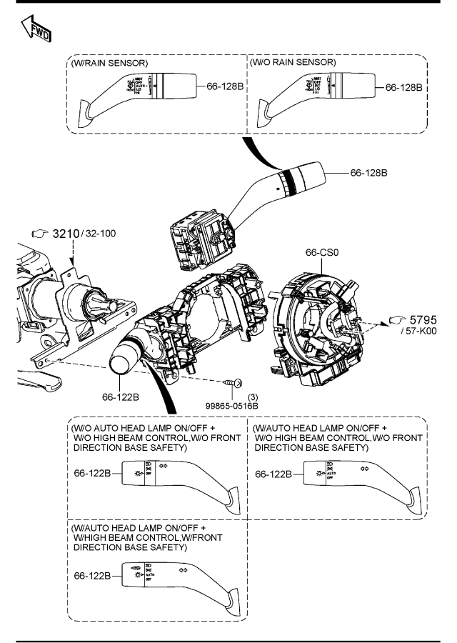 Diagram COMBINATION SWITCH for your Mazda