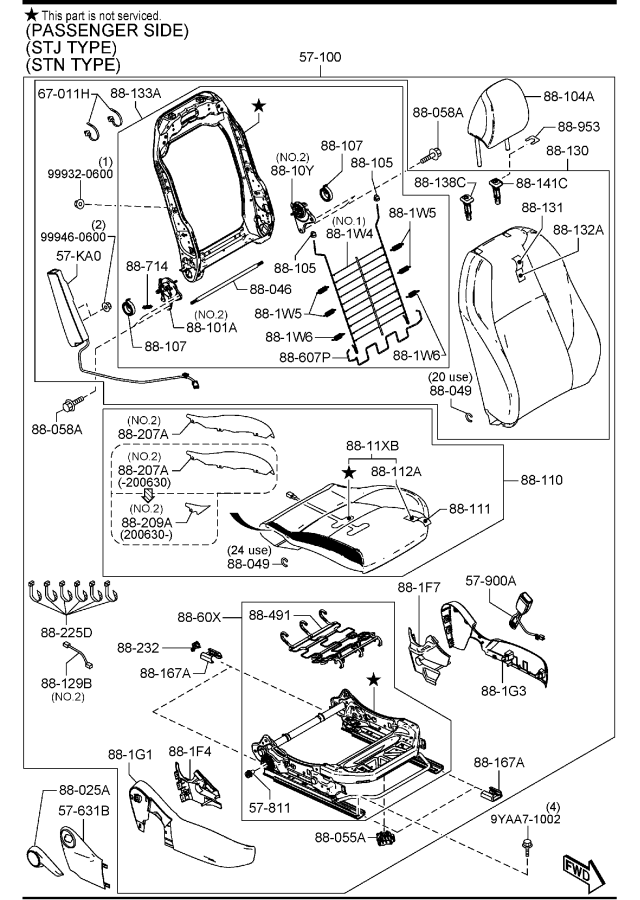 Diagram FRONT SEATS (MEXICO) for your 2013 Mazda CX-5   