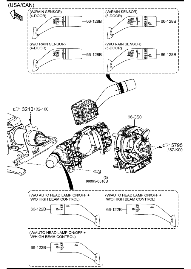 Diagram COMBINATION SWITCH for your Mazda