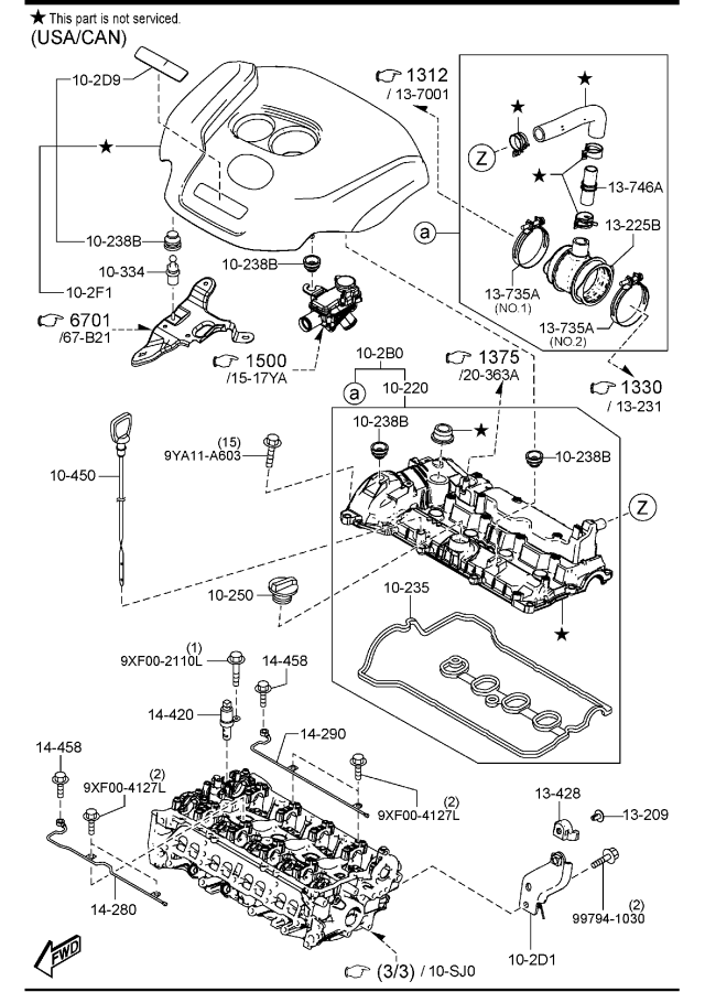 Diagram CYLINDER HEAD & COVER (SKYACTIV-G 2.5)(W/TURBO) for your Mazda