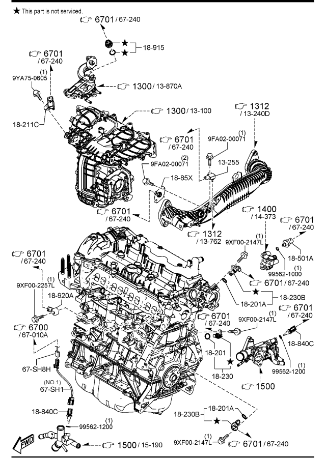 Diagram ENGINE SWITCHES & RELAYS (W/TURBO) for your Mazda