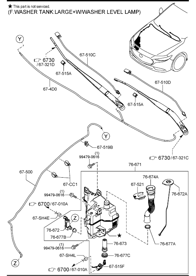 Diagram WINDSHIELD WASHER for your 2013 Mazda MX-5 Miata  Club 