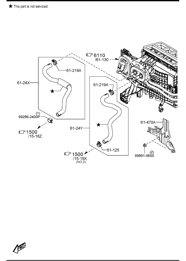 Diagram HEATER (W/O TURBO) for your 2001 Mazda B4000   