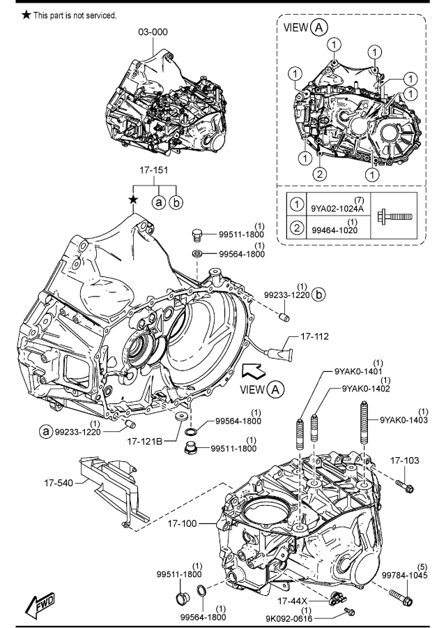 Diagram MANUAL TRANSMISSION CASE for your 2008 Mazda Mazda3  HATCHBACK SPEED3 