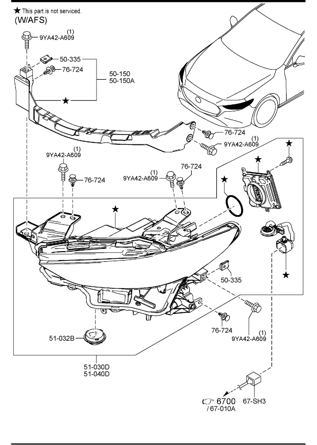 Diagram HEAD LAMPS for your Mazda