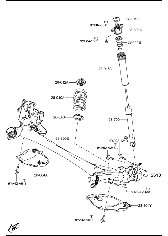 Diagram REAR SUSPENSION MECHANISMS (2WD) for your 2017 Mazda CX-5   