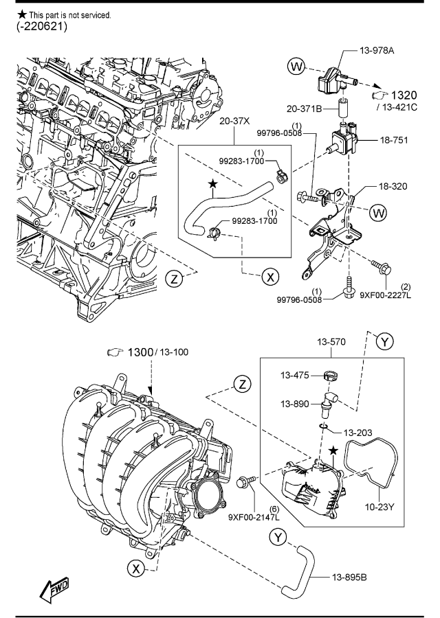 Diagram EMISSION CONTROL SYSTEM (SKYACTIV-G 2.5)(W/O TURBO) for your Mazda