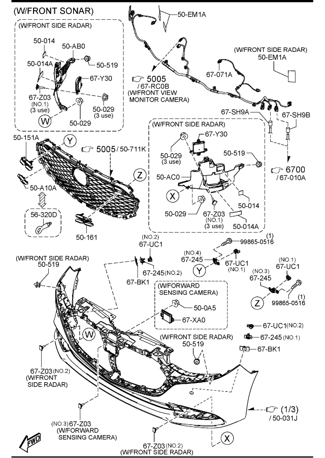 Diagram FRONT BUMPER for your 2006 Mazda MX-5 Miata   