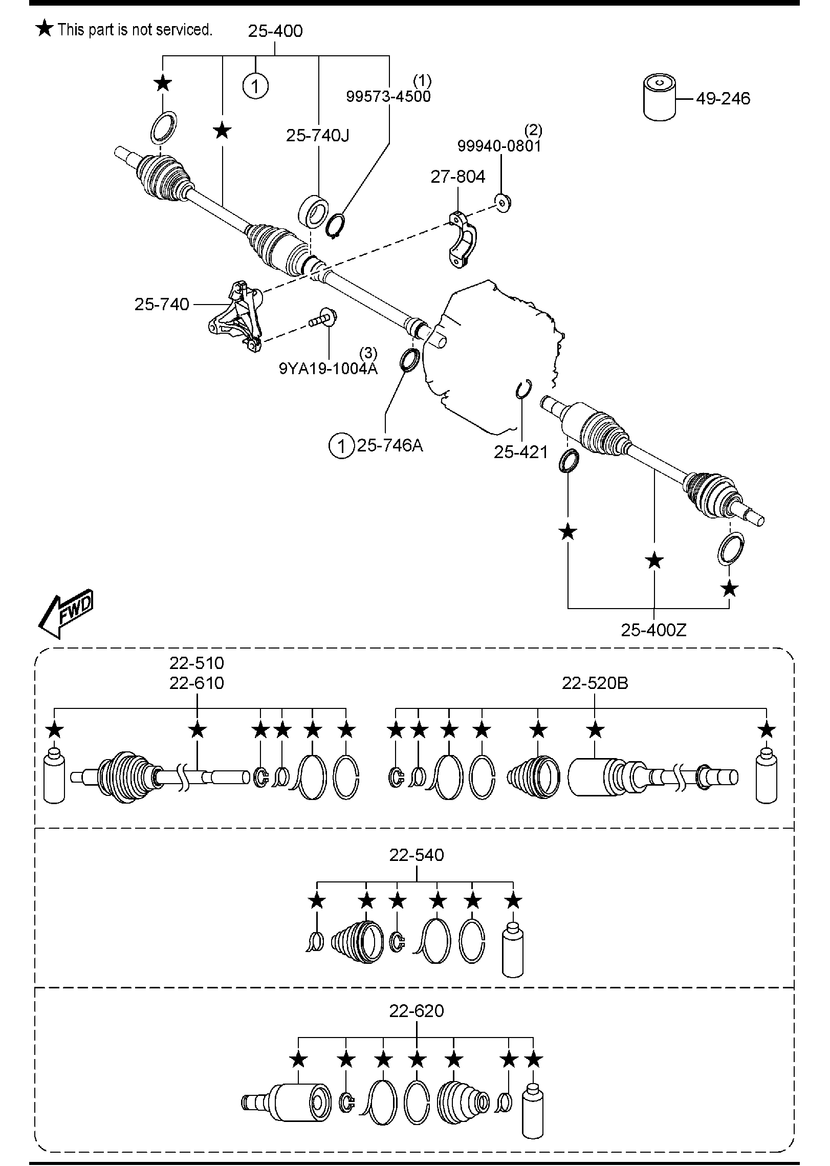 Diagram FRONT DRIVE SHAFTS (PEU) for your 2008 Mazda Tribute   