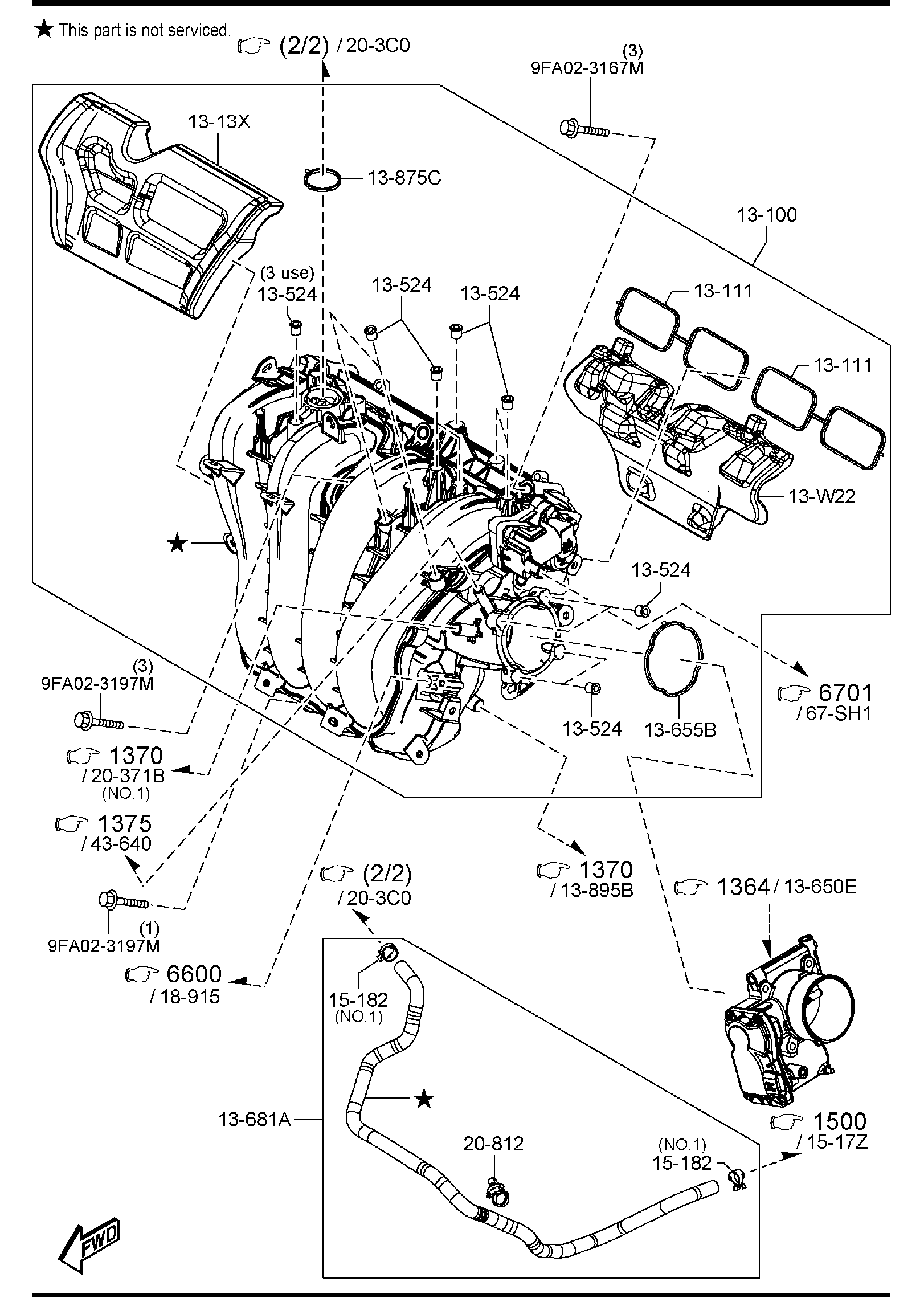 Diagram INLET MANIFOLD (PYUKD) for your 2014 Mazda Mazda2  HATCHBACK SPORT 