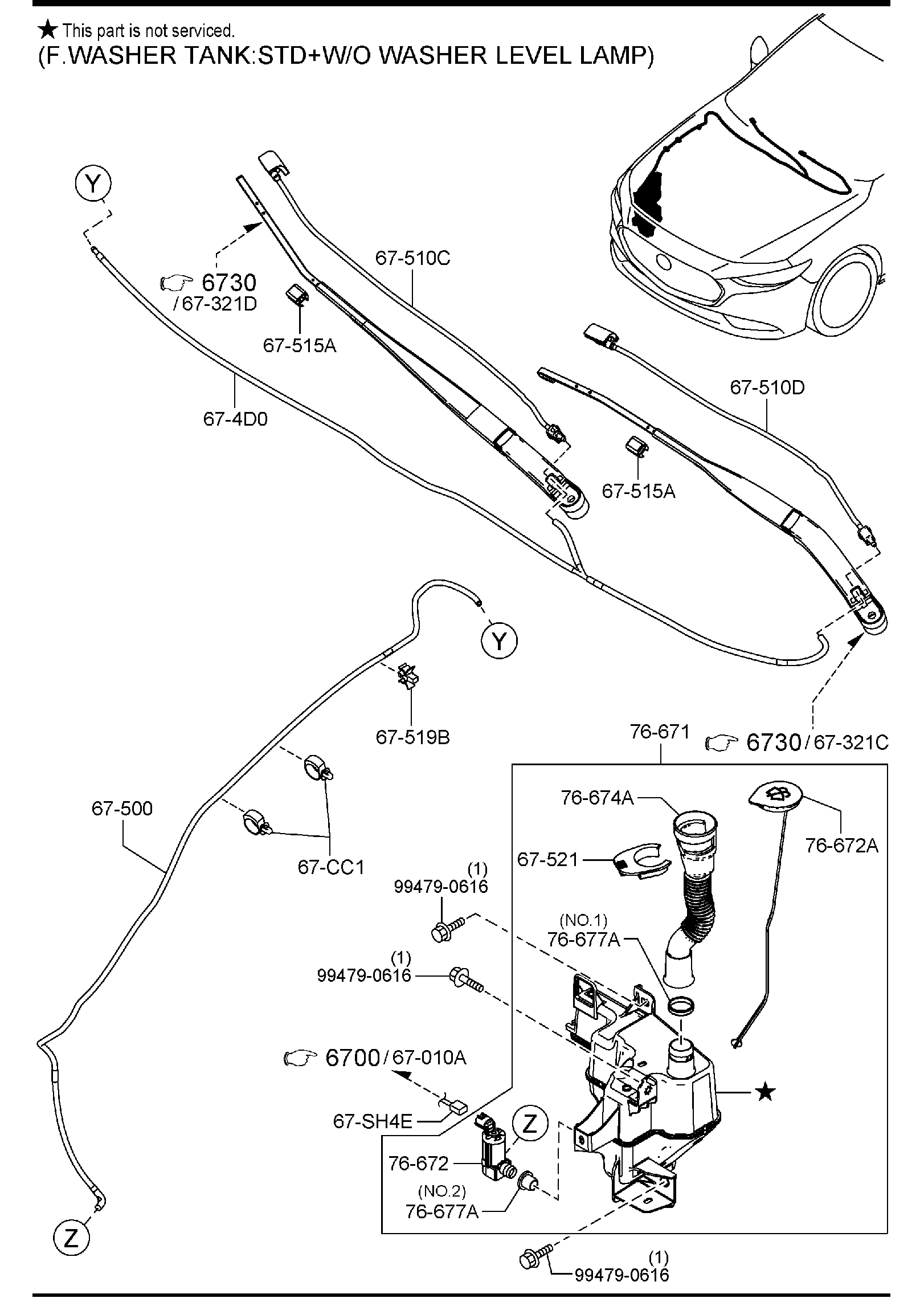 Diagram WINDSHIELD WASHER for your 2013 Mazda MX-5 Miata  Club 