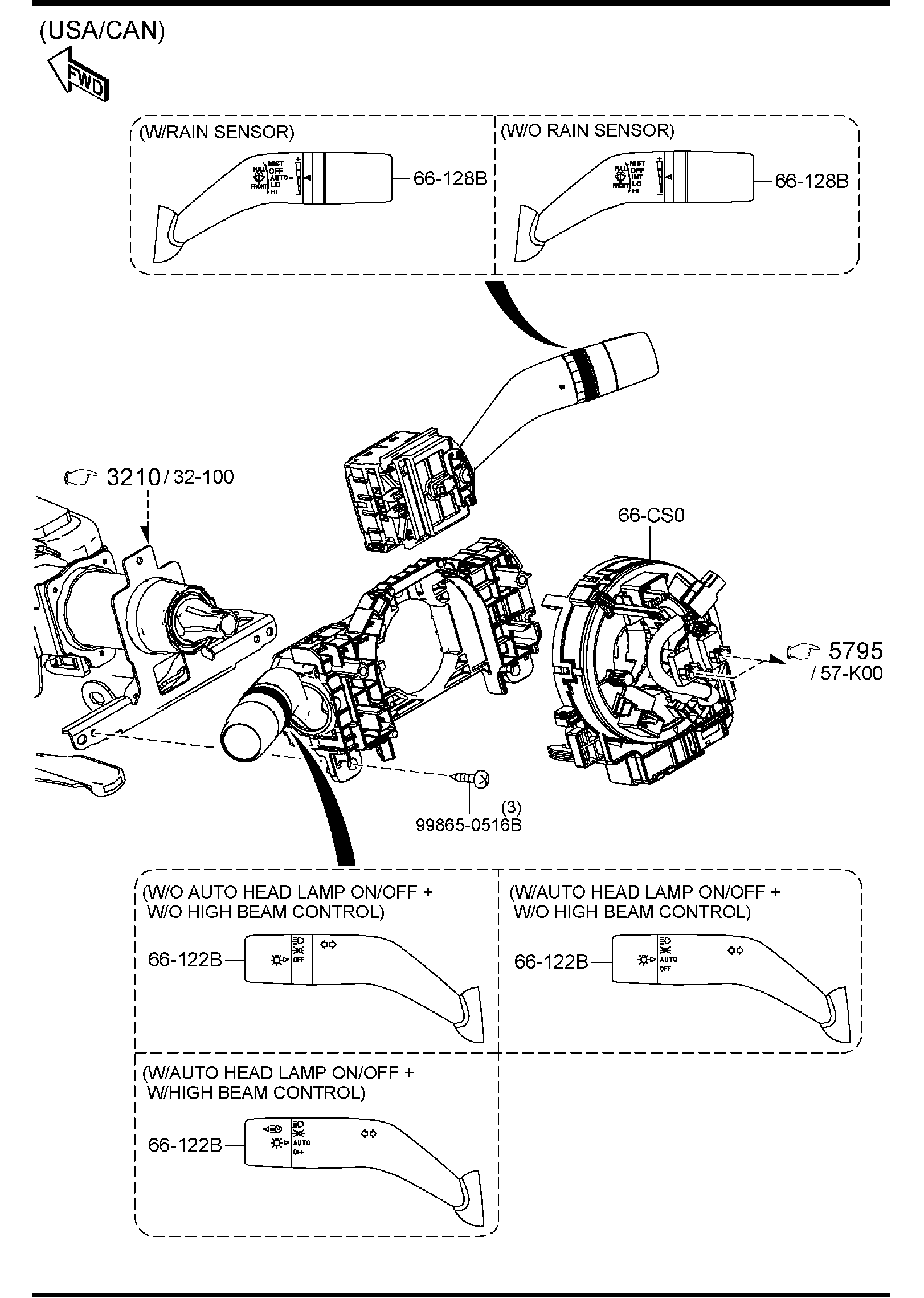 Diagram COMBINATION SWITCH for your Mazda
