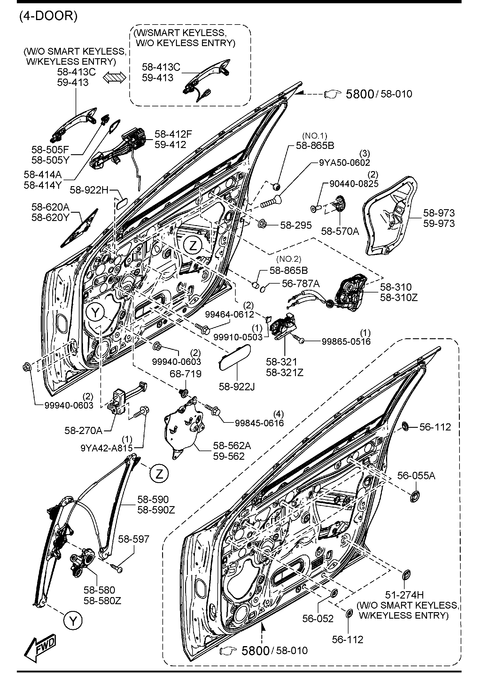 Full size assembly image of FRONT DOOR MECHANISMS (1/2)