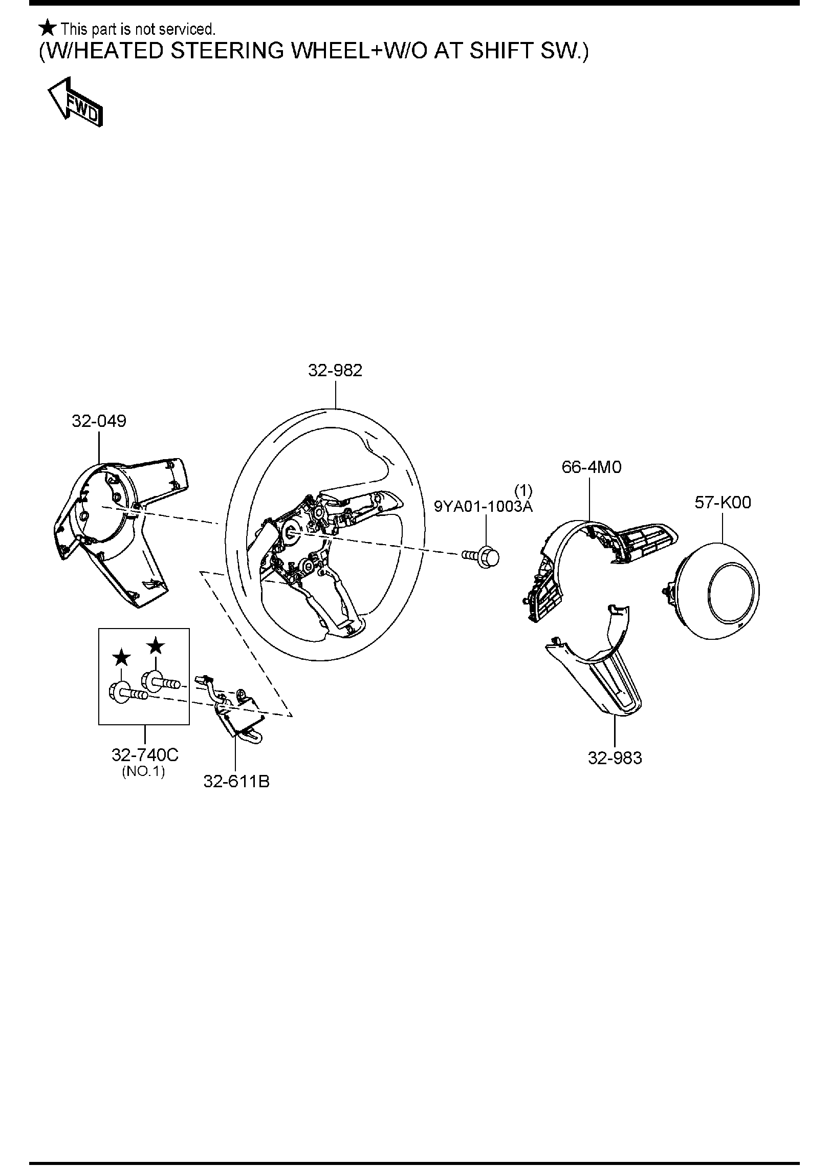 Diagram STEERING WHEEL for your Mazda
