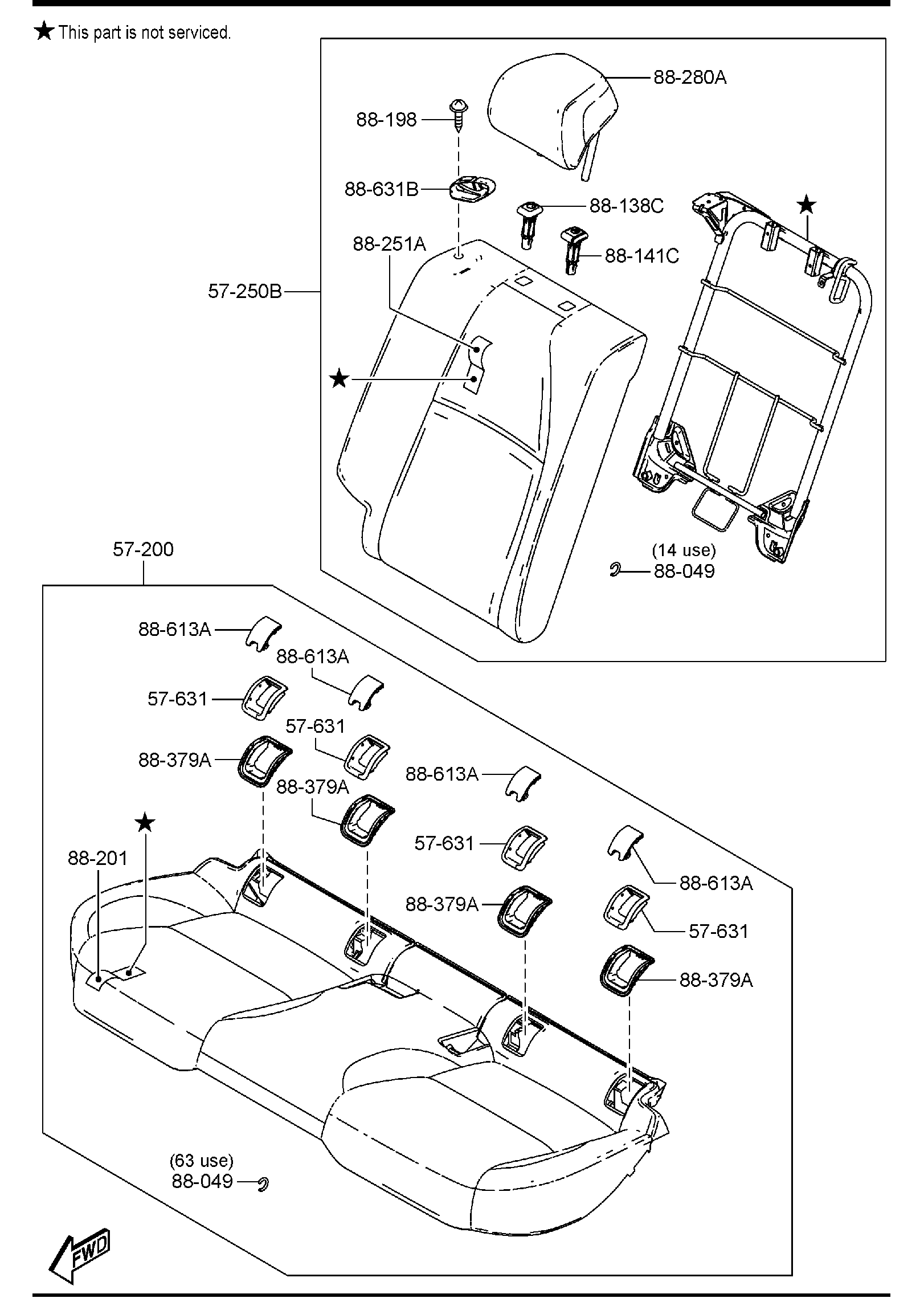 Diagram REAR SEATS for your 2018 Mazda CX-3  Sport 