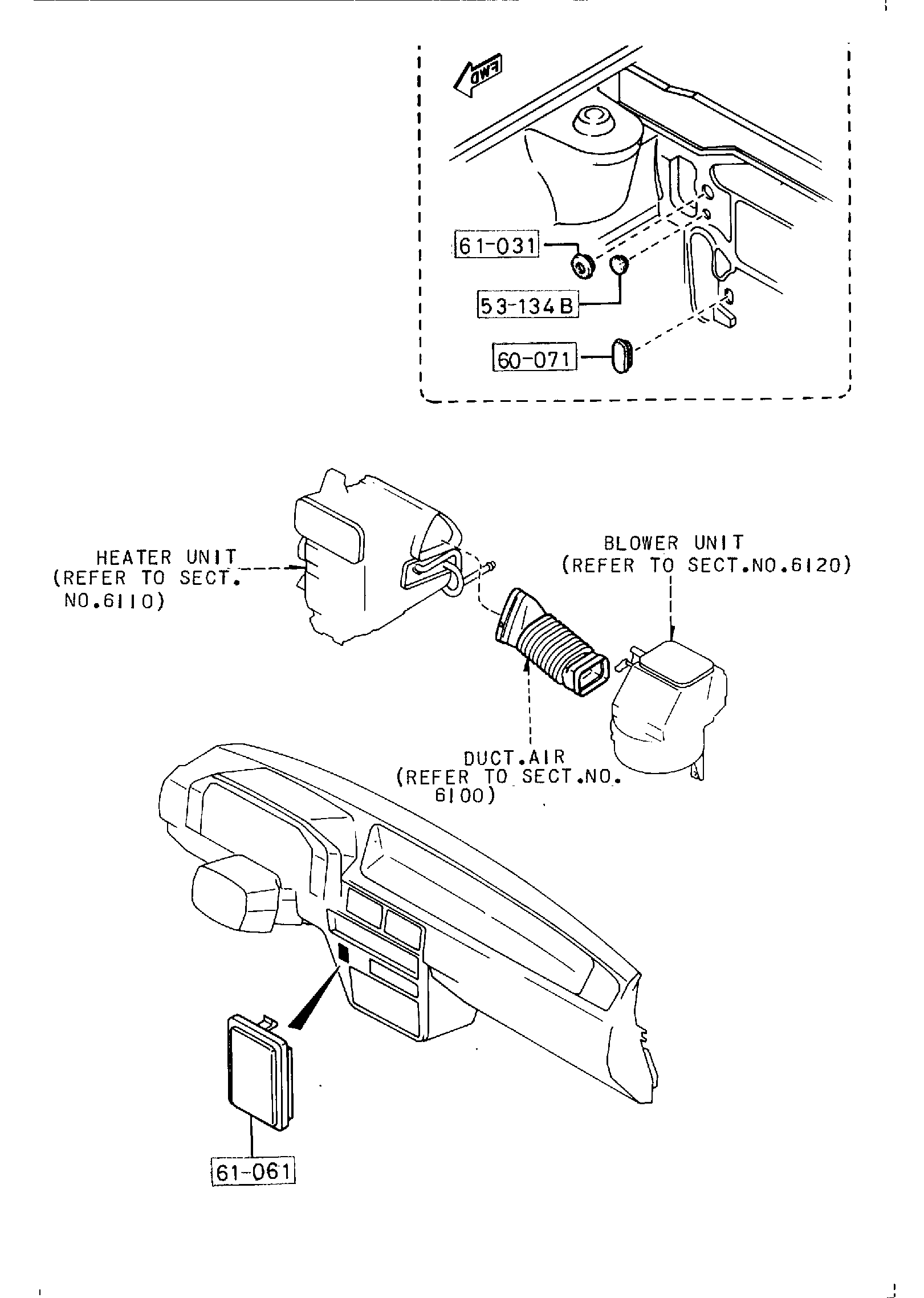 Diagram AIR CONDITIONER for your 1990 Mazda B2200  CAB PLUS SE 