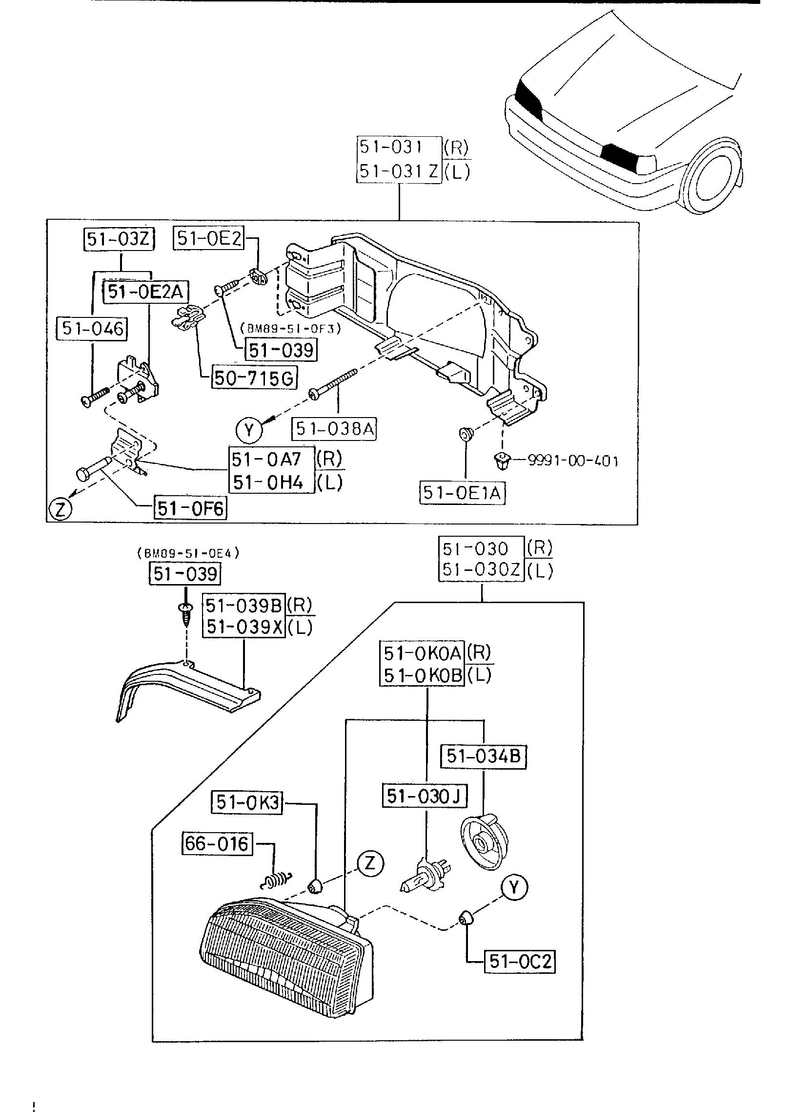 Diagram HEAD LAMPS for your 2009 Mazda Mazda5 2.3L MT SPORT WAGON 