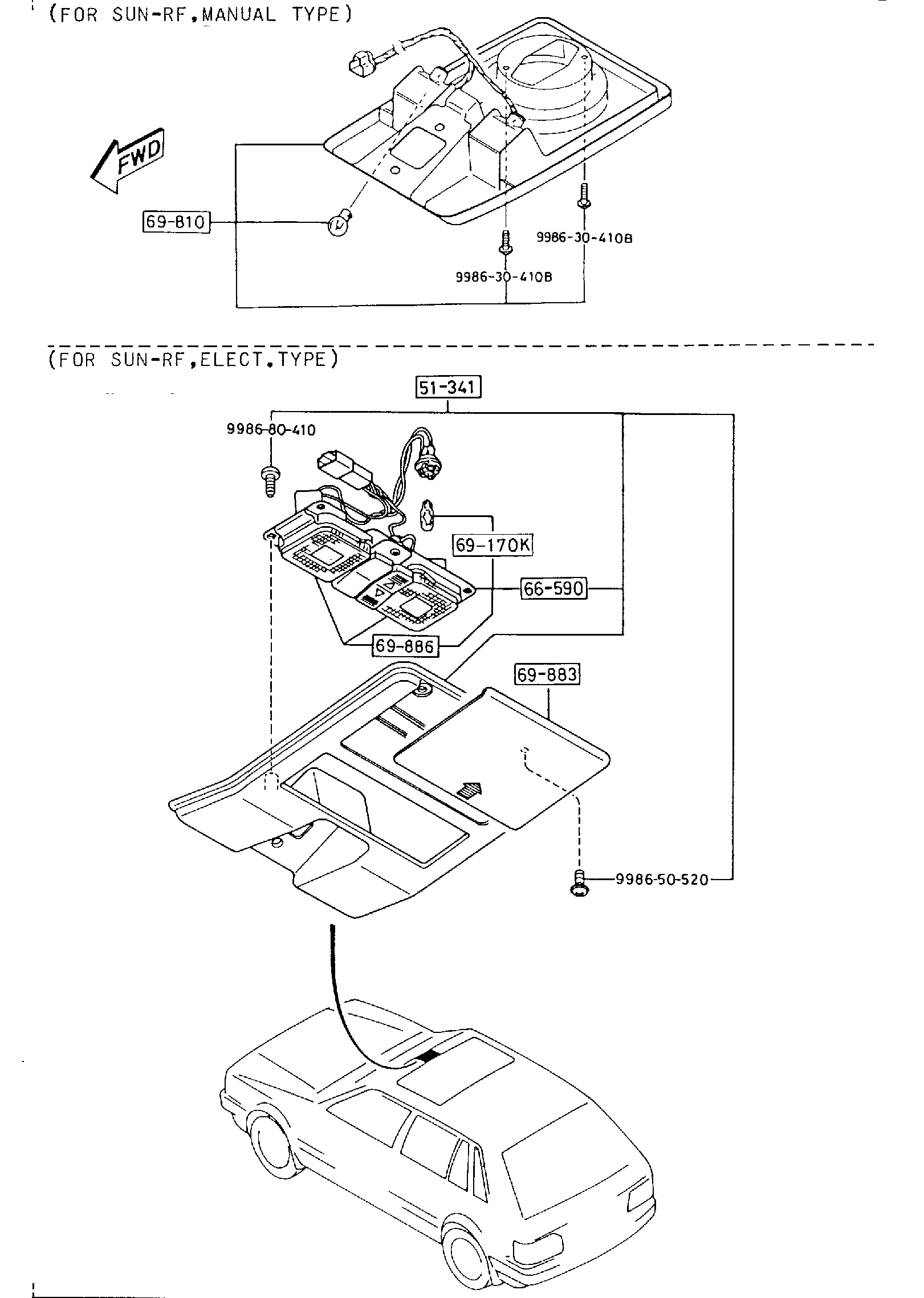 Diagram OVERHEAD CONSOLE for your Mazda