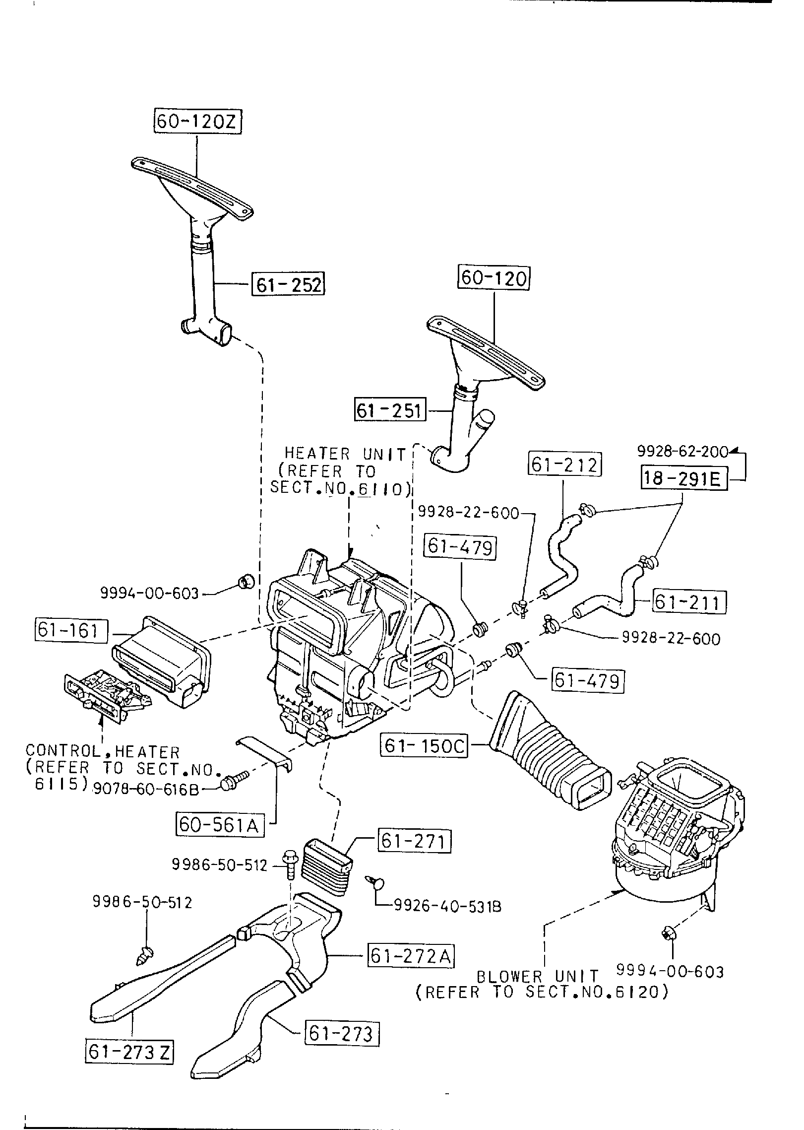 Diagram HEATER for your 2001 Mazda B4000   