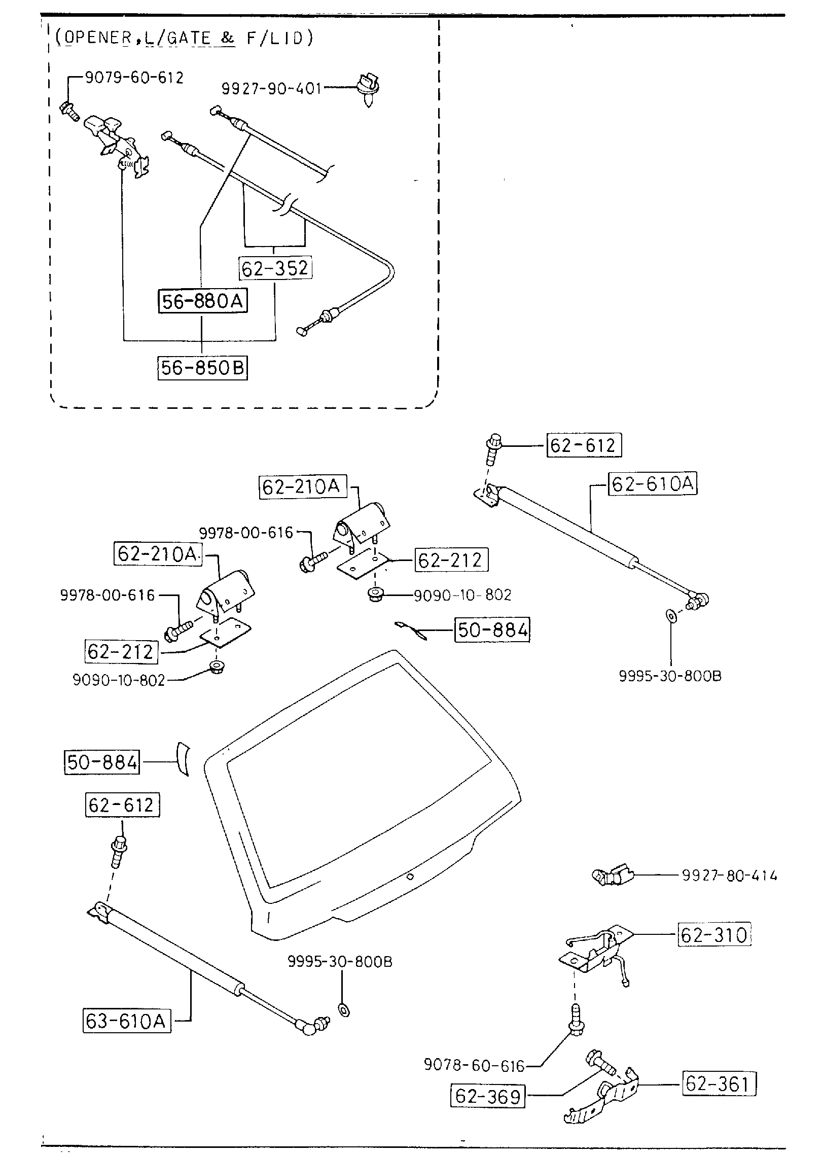 Diagram LIFT GATE MECHANISMS (HATCHBACK) for your 2005 Mazda B4000   