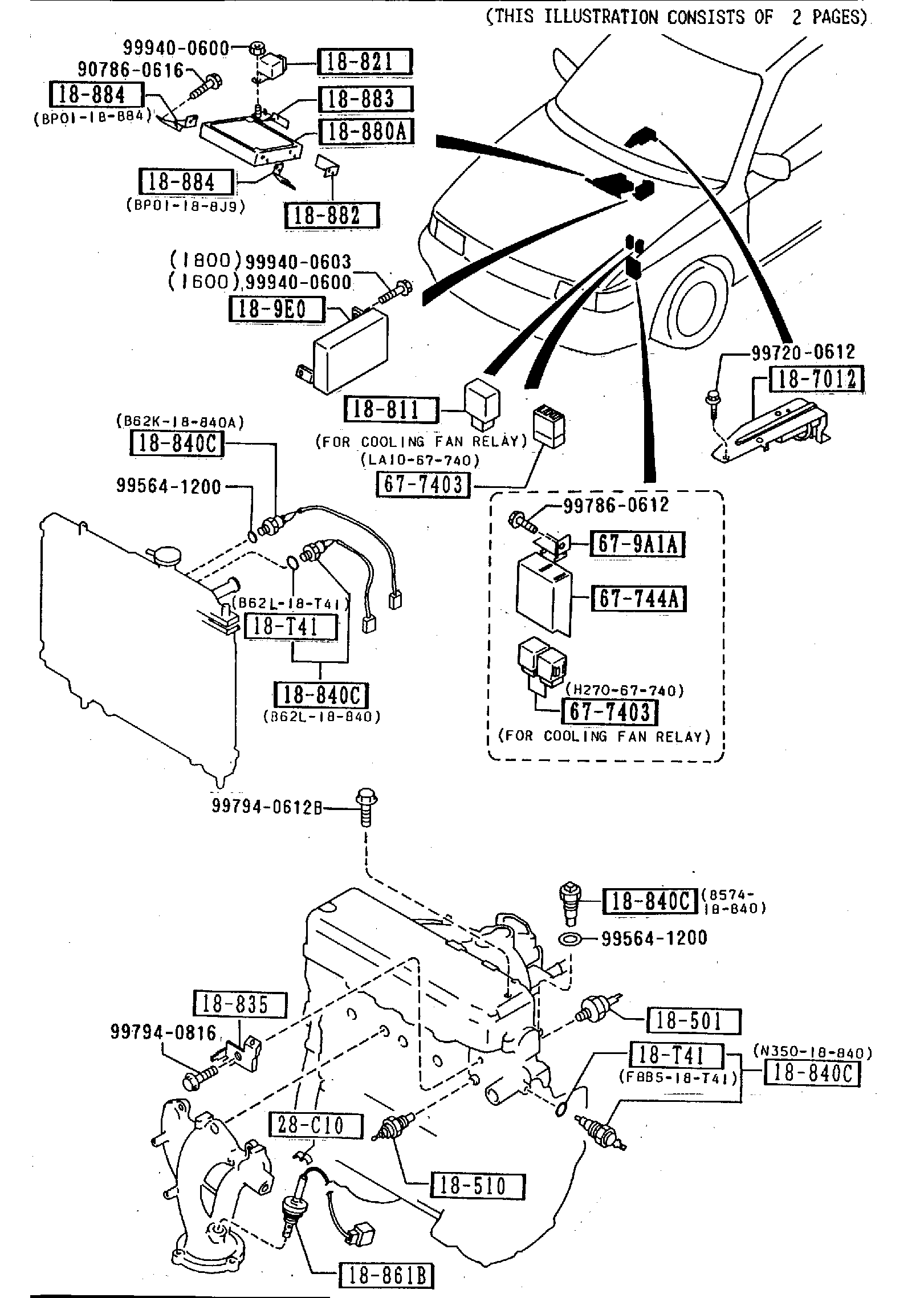 Diagram ENGINE SWITCHES & RELAYS (OHC) for your 2008 Mazda Mazda3  SEDAN I IPM 