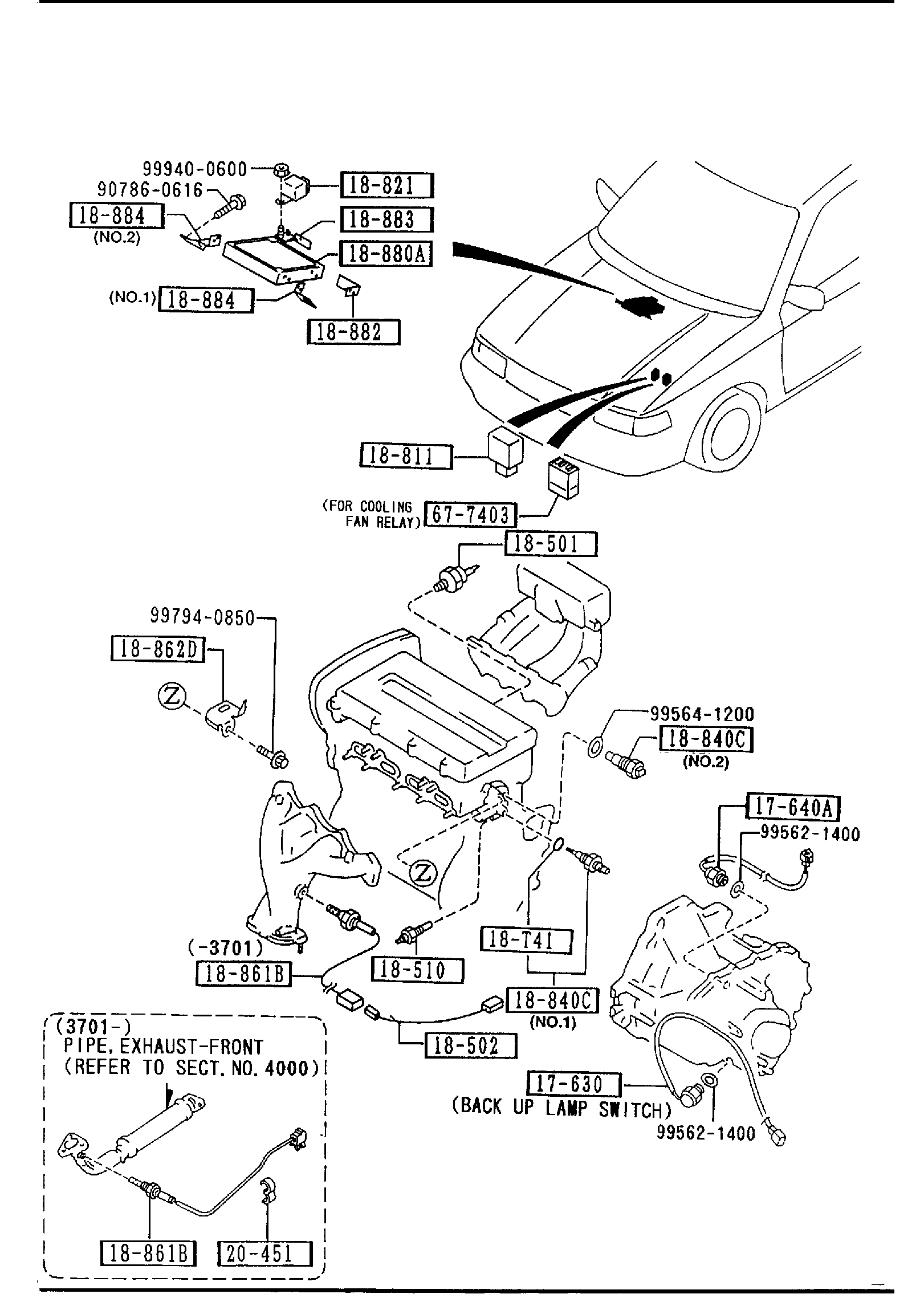 Diagram ENGINE SWITCHES & RELAYS (DOHC) for your 2016 Mazda Mazda6   