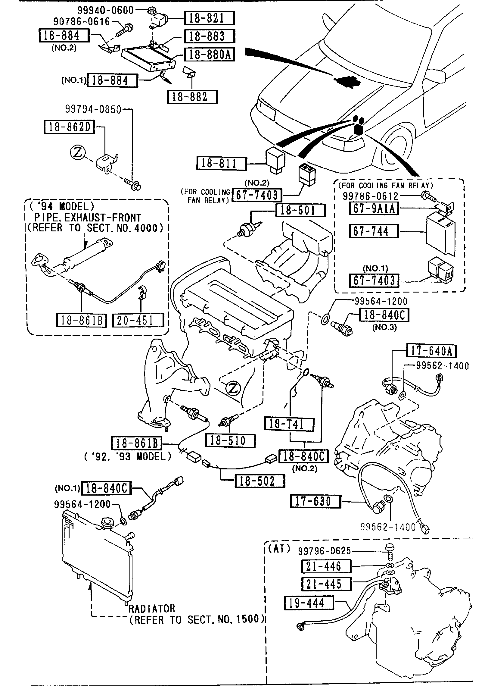 Diagram ENGINE SWITCHES & RELAYS (DOHC) for your 2016 Mazda Mazda6   