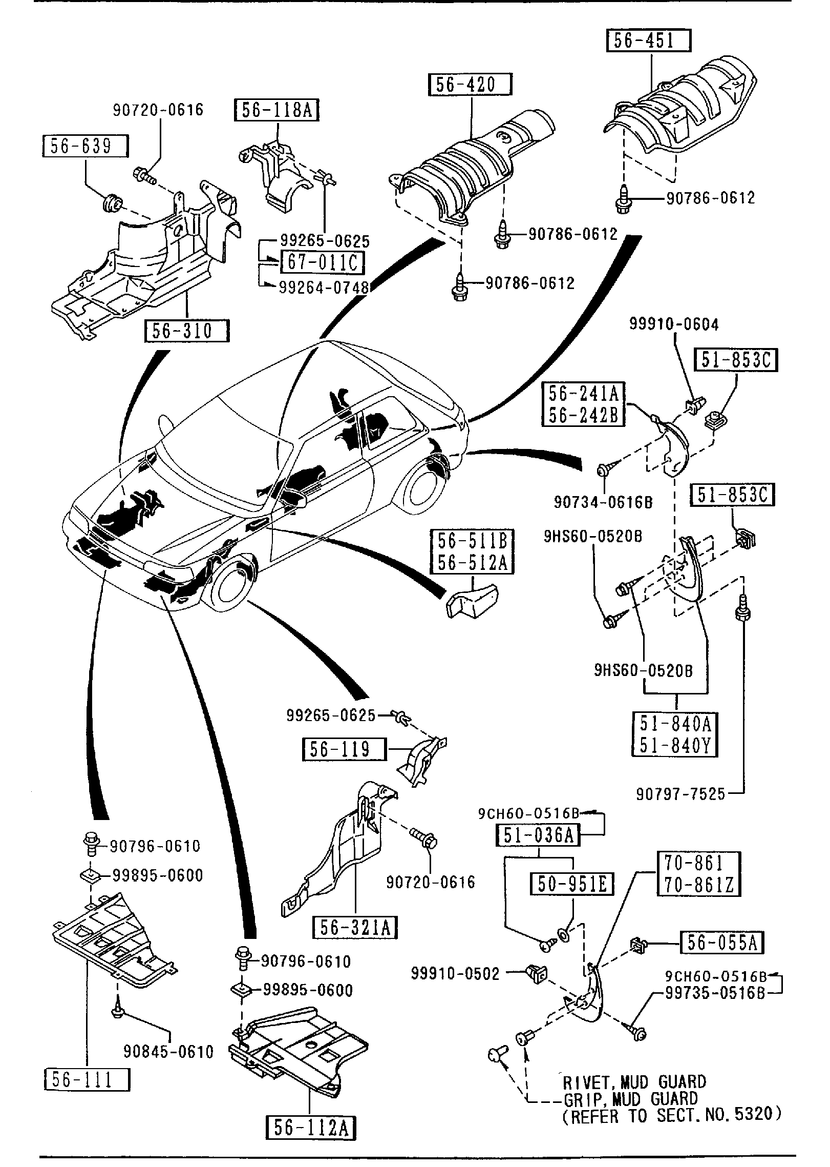 Diagram FLOOR ATTACHMENTS for your 2018 Mazda Mazda3  HATCHBACK TOURING (VIN Begins: JM1) 