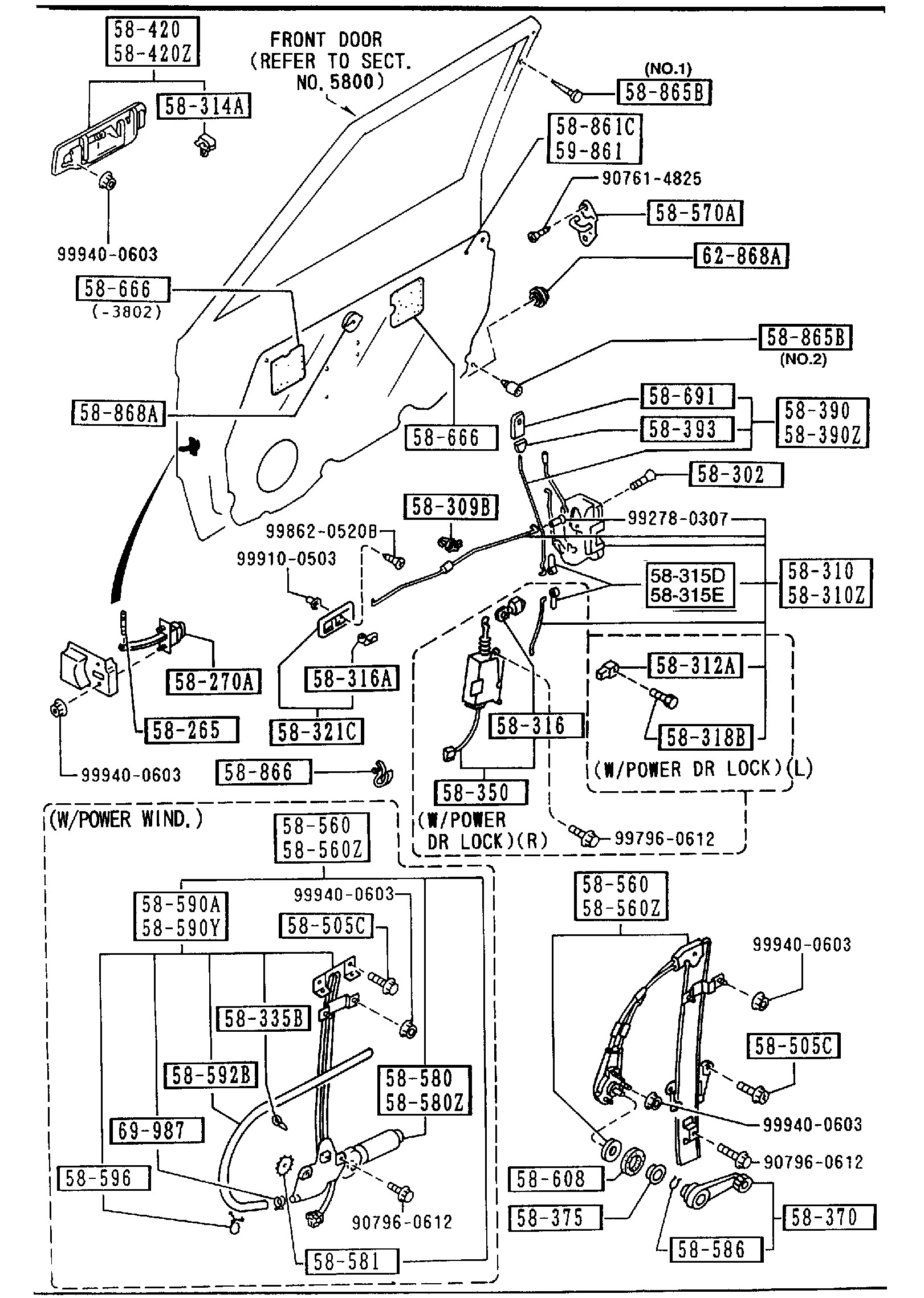 Full size assembly image of FRONT DOOR MECHANISMS (3-DOOR) (1/1)