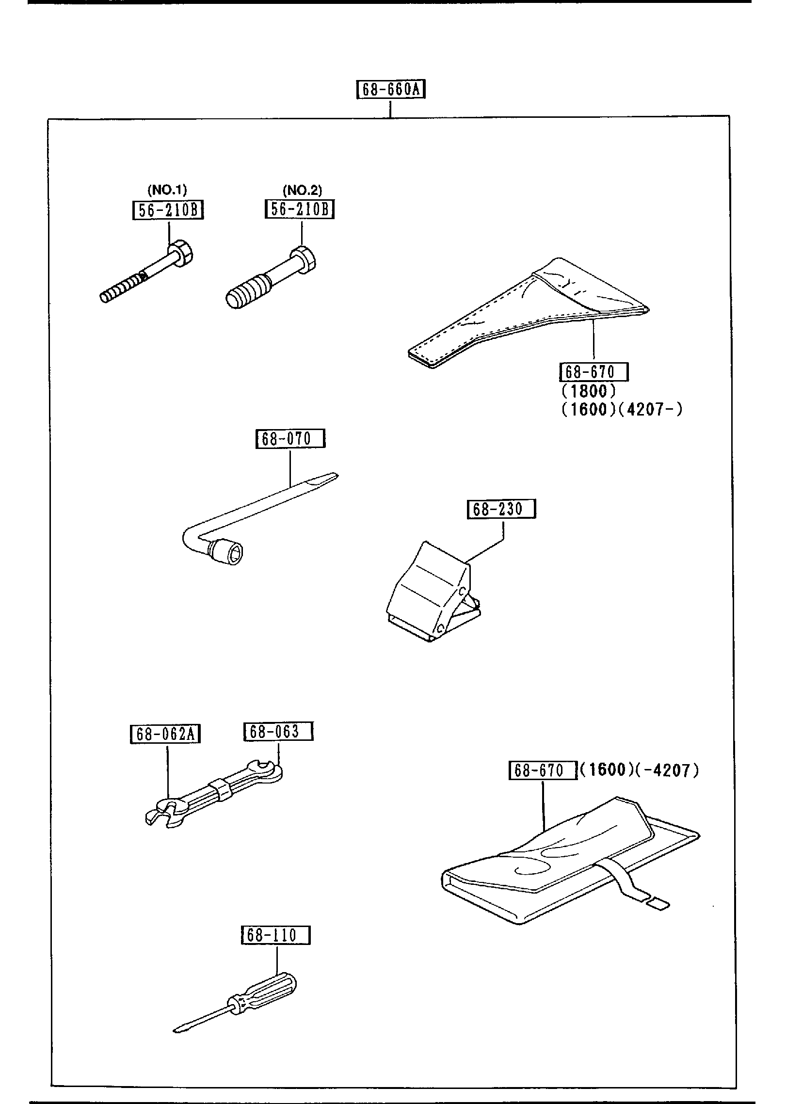 Diagram SERVICE TOOLS for your Mazda