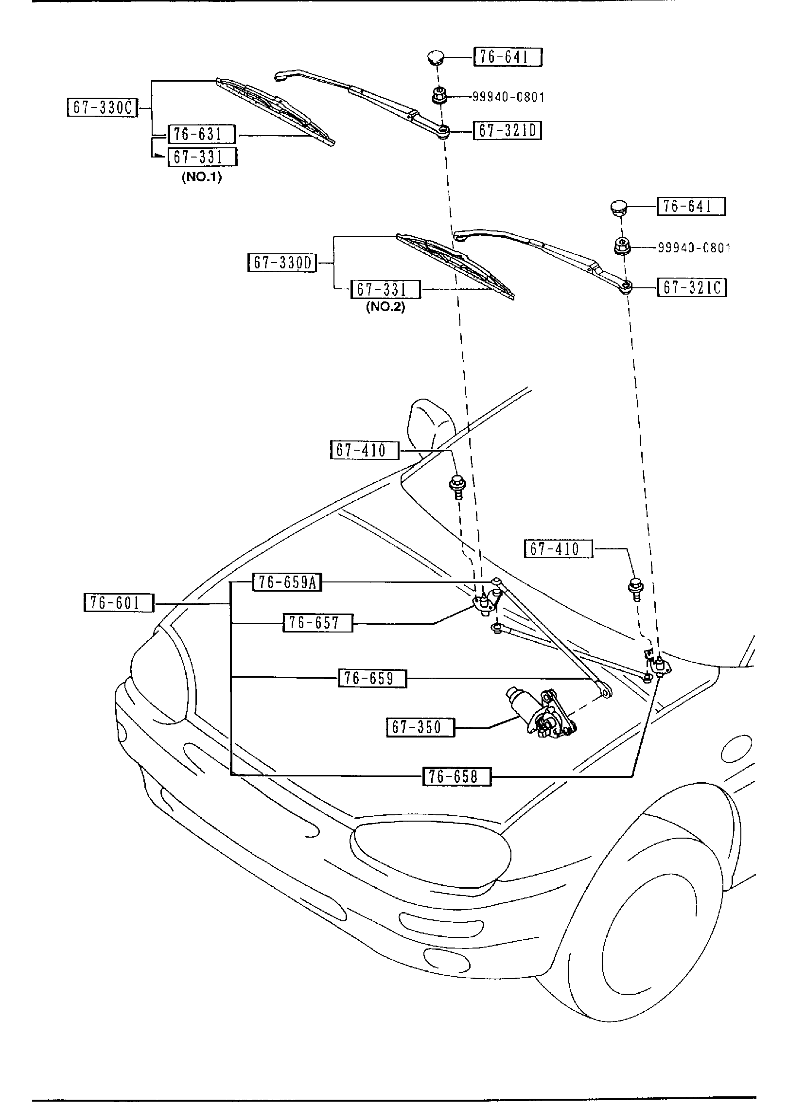 Diagram WINDSHIELD WIPERS for your 2025 Mazda CX-50 HYBRID   