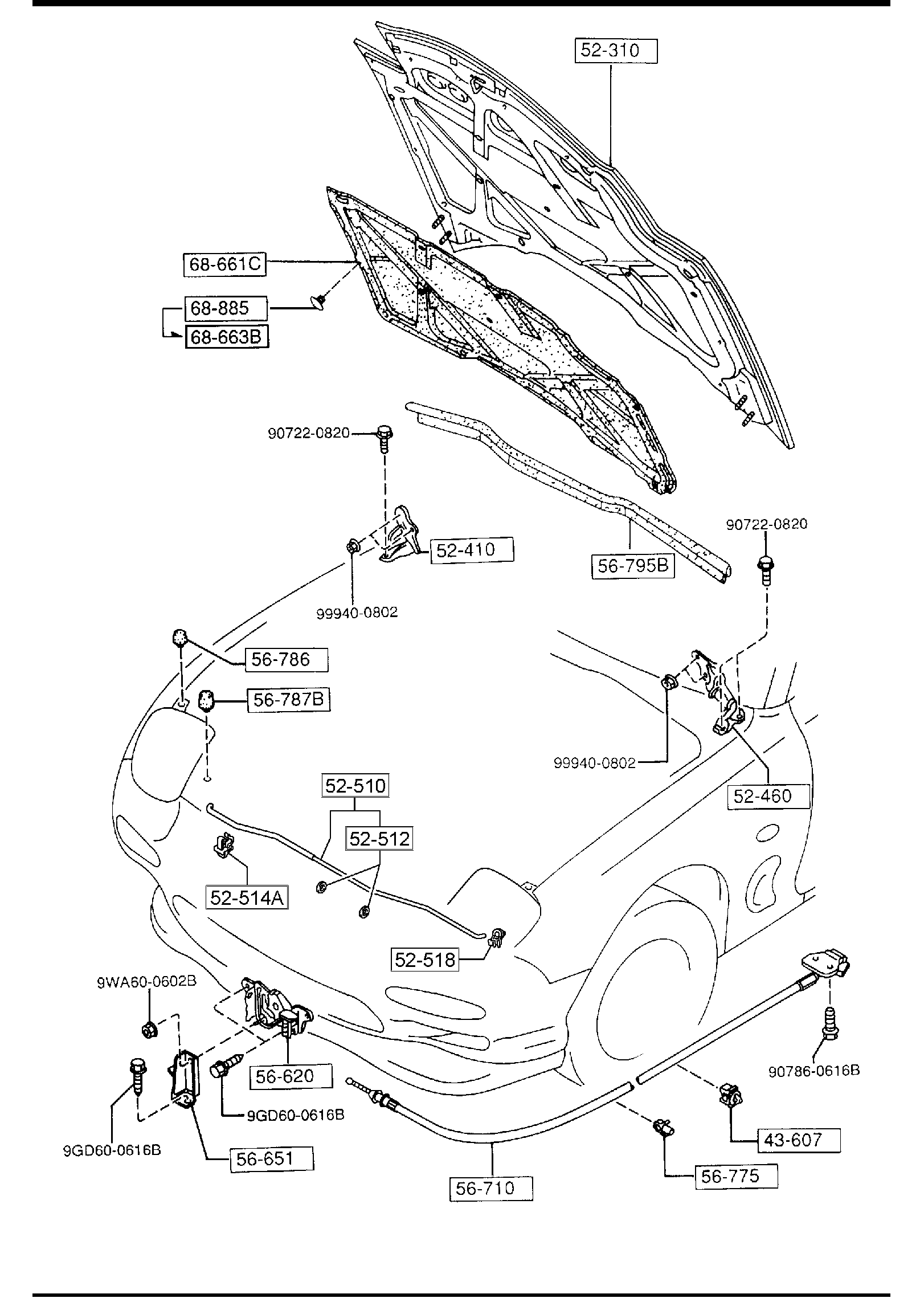 Diagram BONNET for your 2010 Mazda Mazda5   