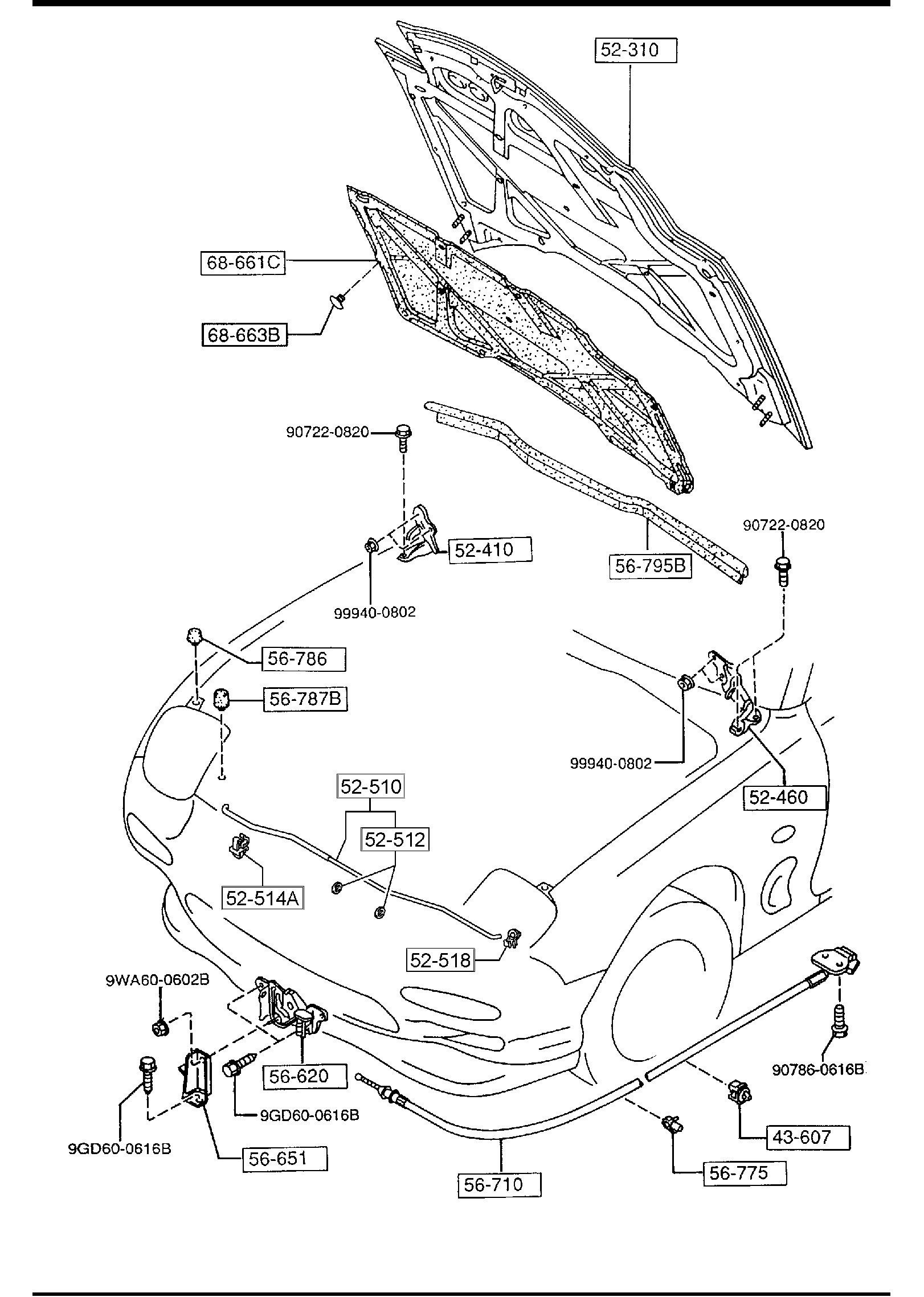 Diagram BONNET for your 2010 Mazda Mazda5   