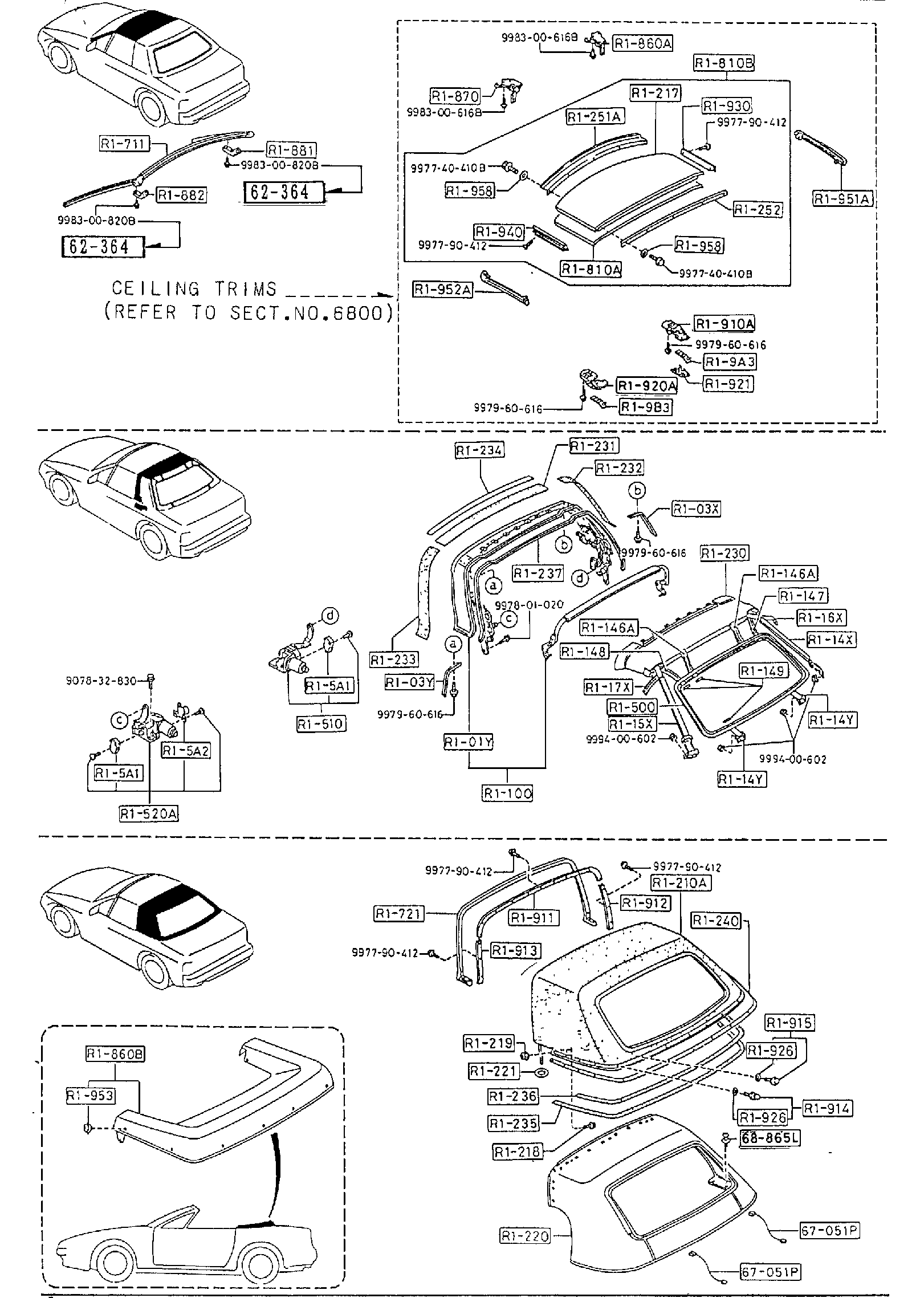 Diagram SUNROOF (CONVERTIBLE) for your 2004 Mazda Mazda3   