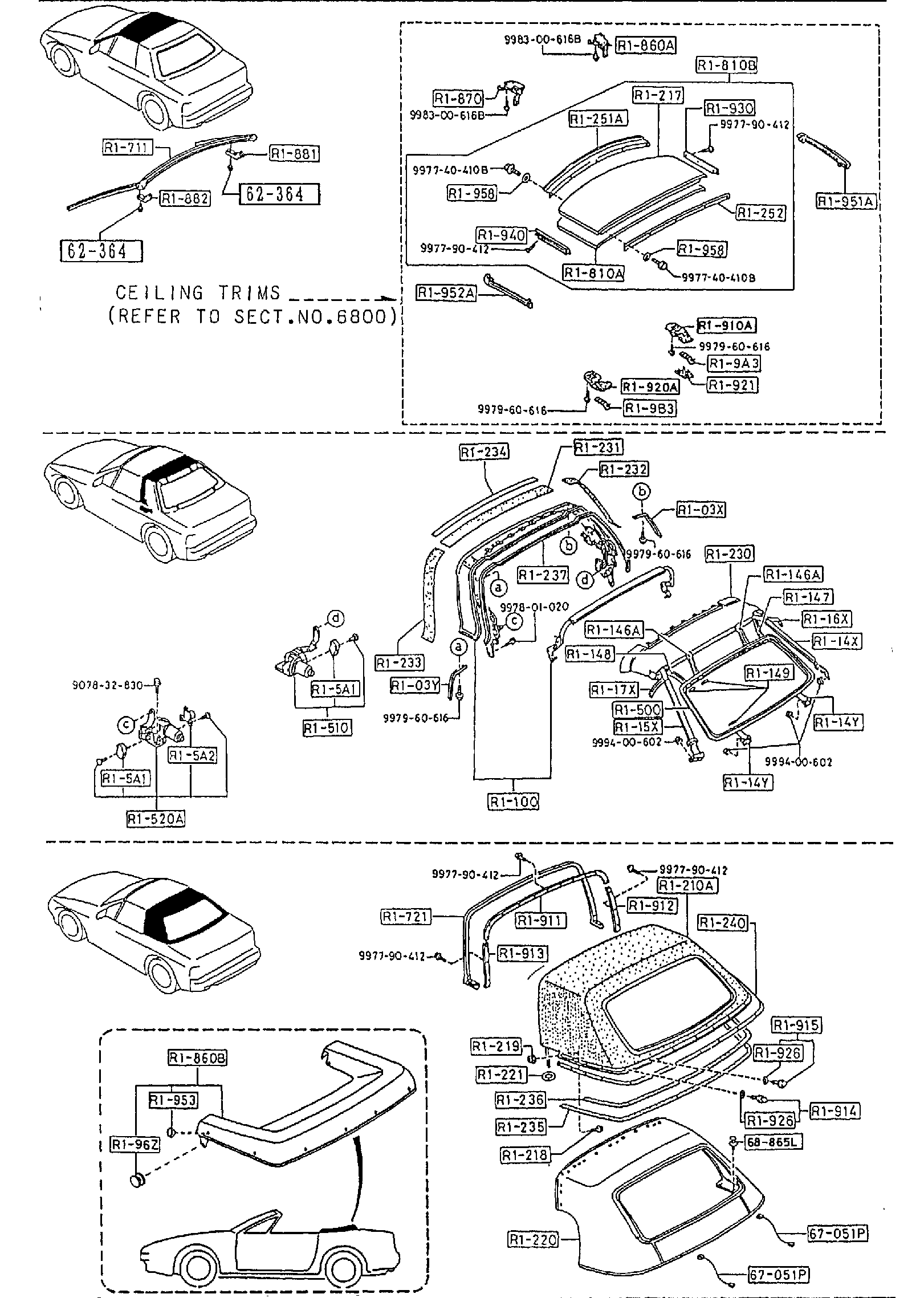 Diagram SUNROOF (CONVERTIBLE) for your 2004 Mazda Mazda3   