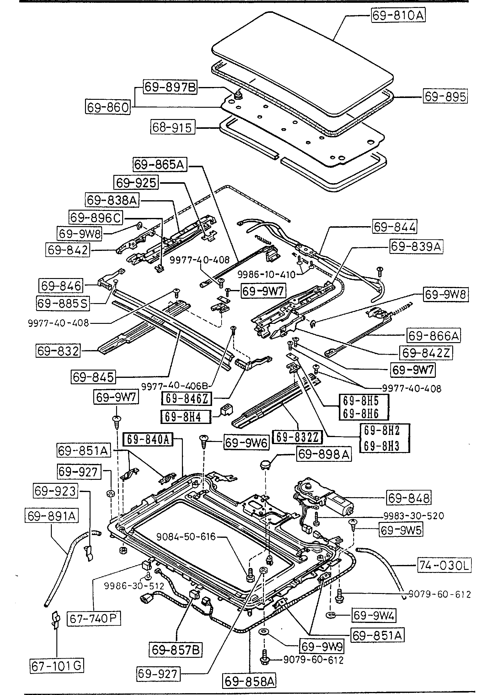 Diagram SUNROOF (COUPE) for your 2010 Mazda Mazda3 2.0L MT SEDAN I 