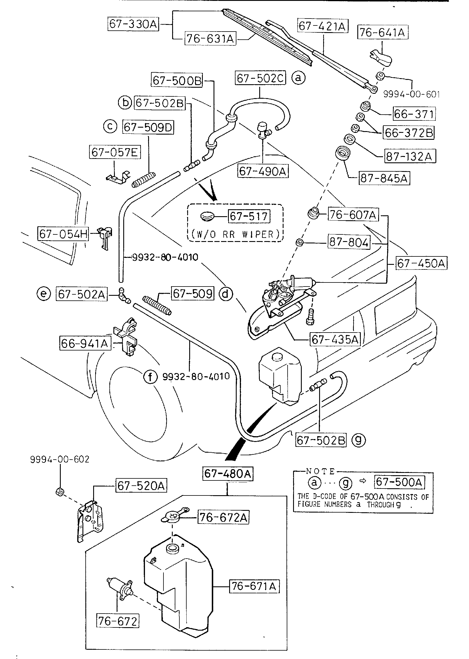 Diagram WINDOW WIPER & WASHER (REAR) for your Mazda