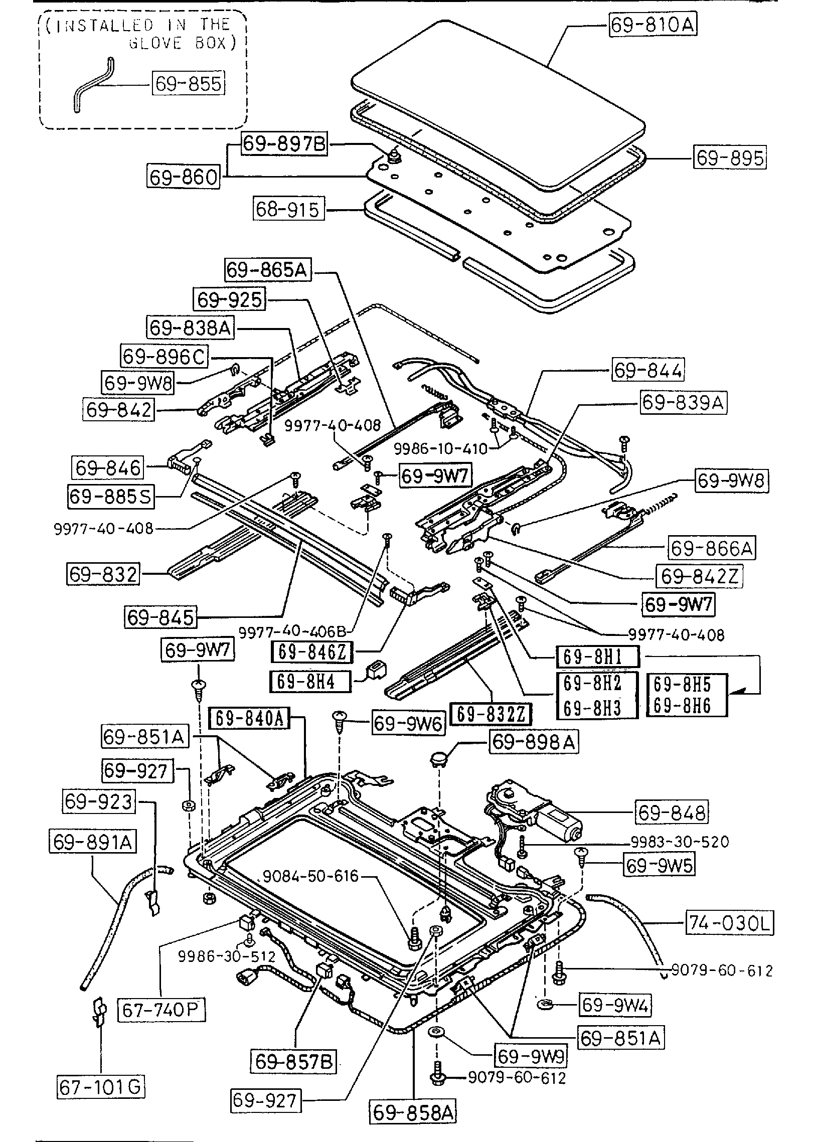 Diagram SUNROOF (COUPE) for your 2012 Mazda Mazda6   