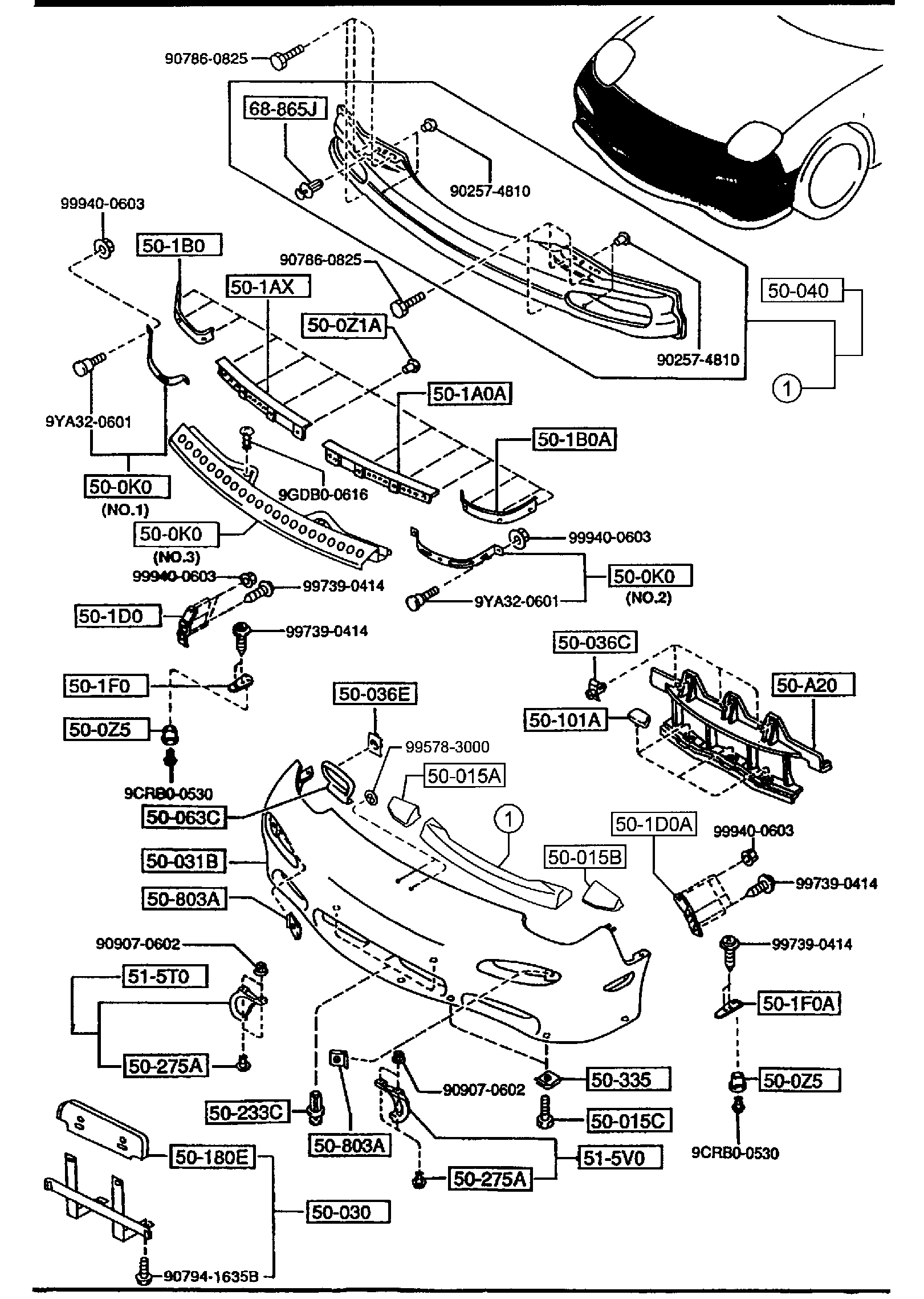 Diagram FRONT BUMPER for your Mazda