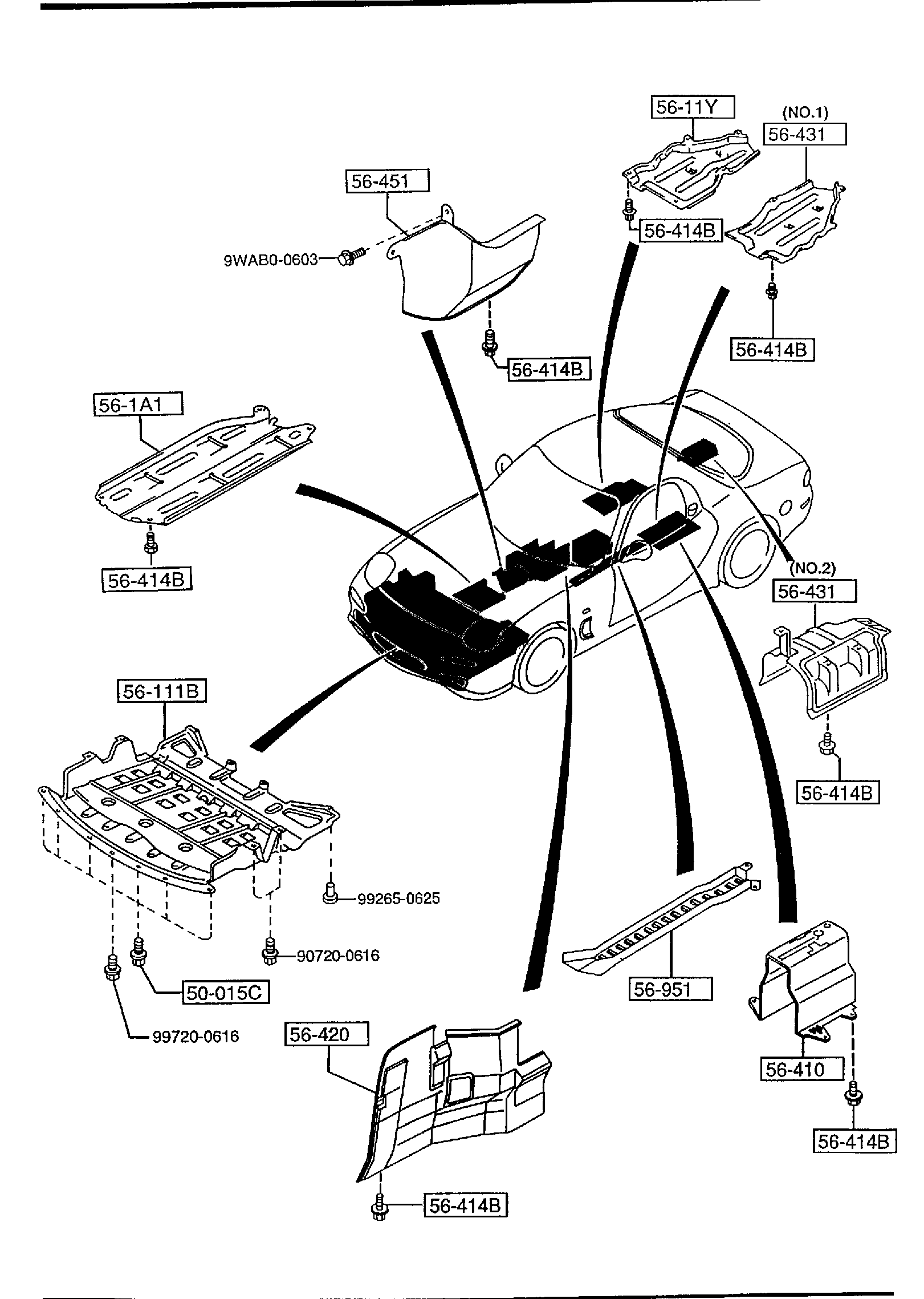 Diagram FLOOR ATTACHMENTS for your Mazda