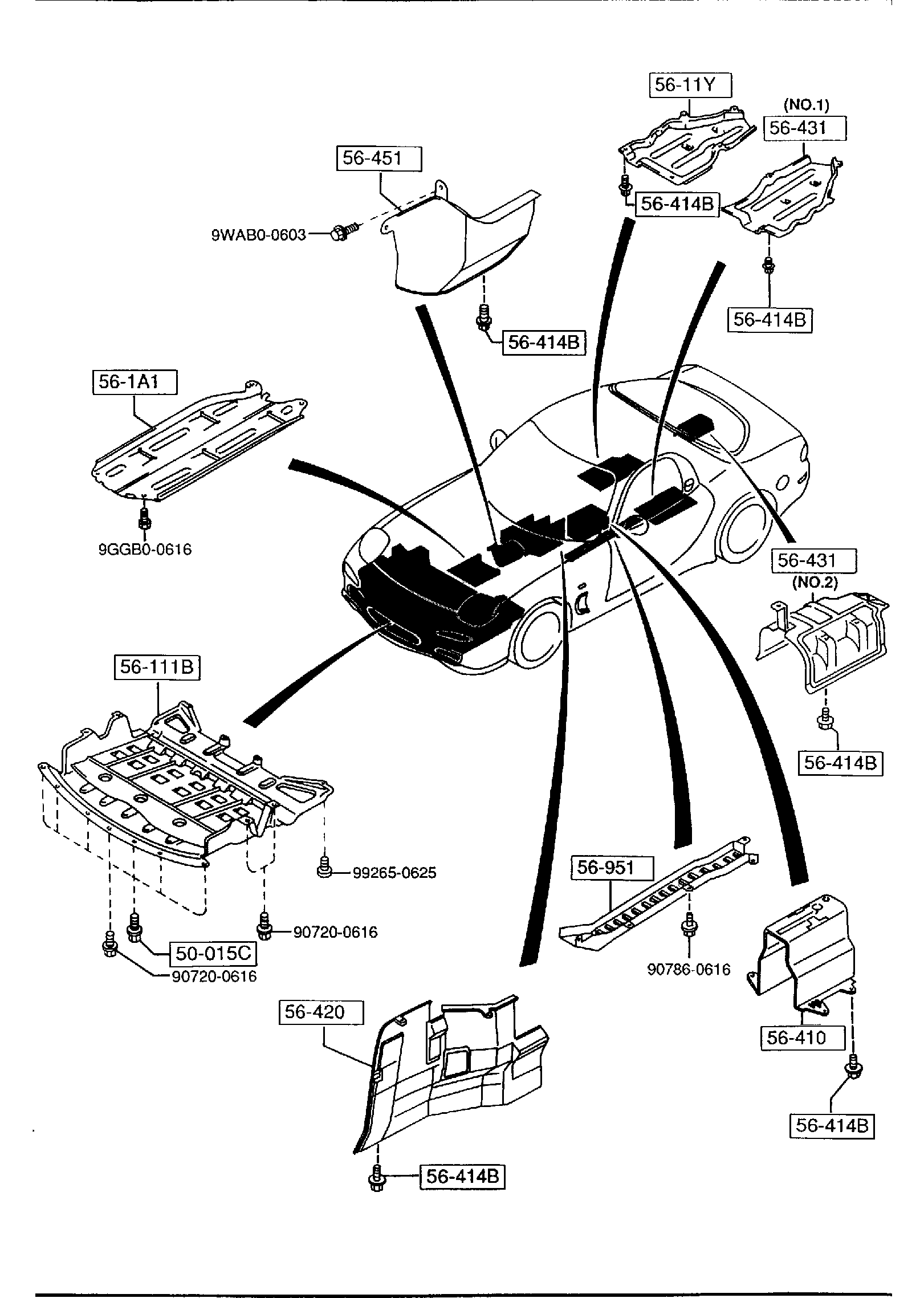 Diagram FLOOR ATTACHMENTS for your Mazda